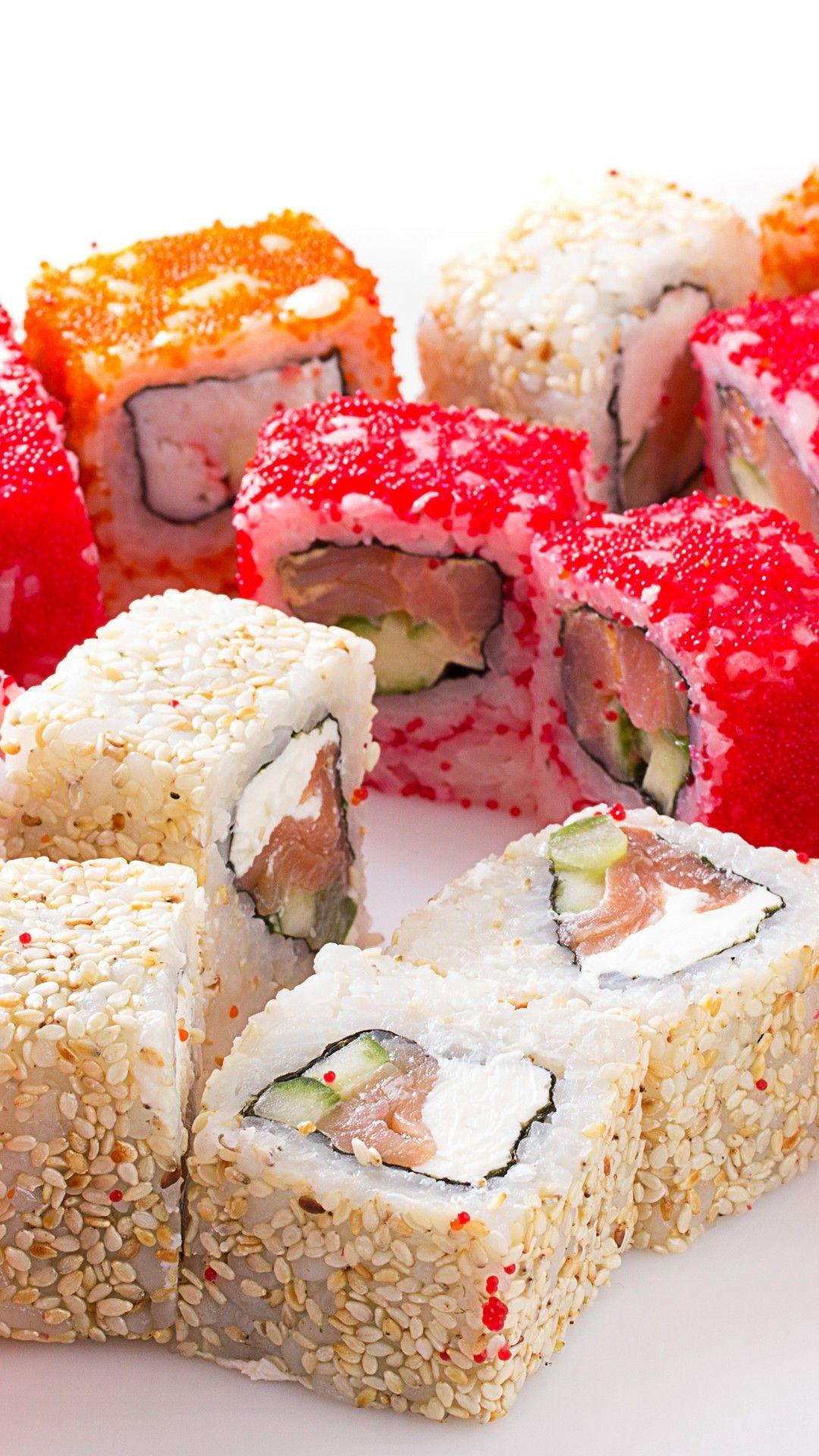1080x1920 Download 1080x1920 Sushi, Rice, Japanese Food, Sesame Seeds