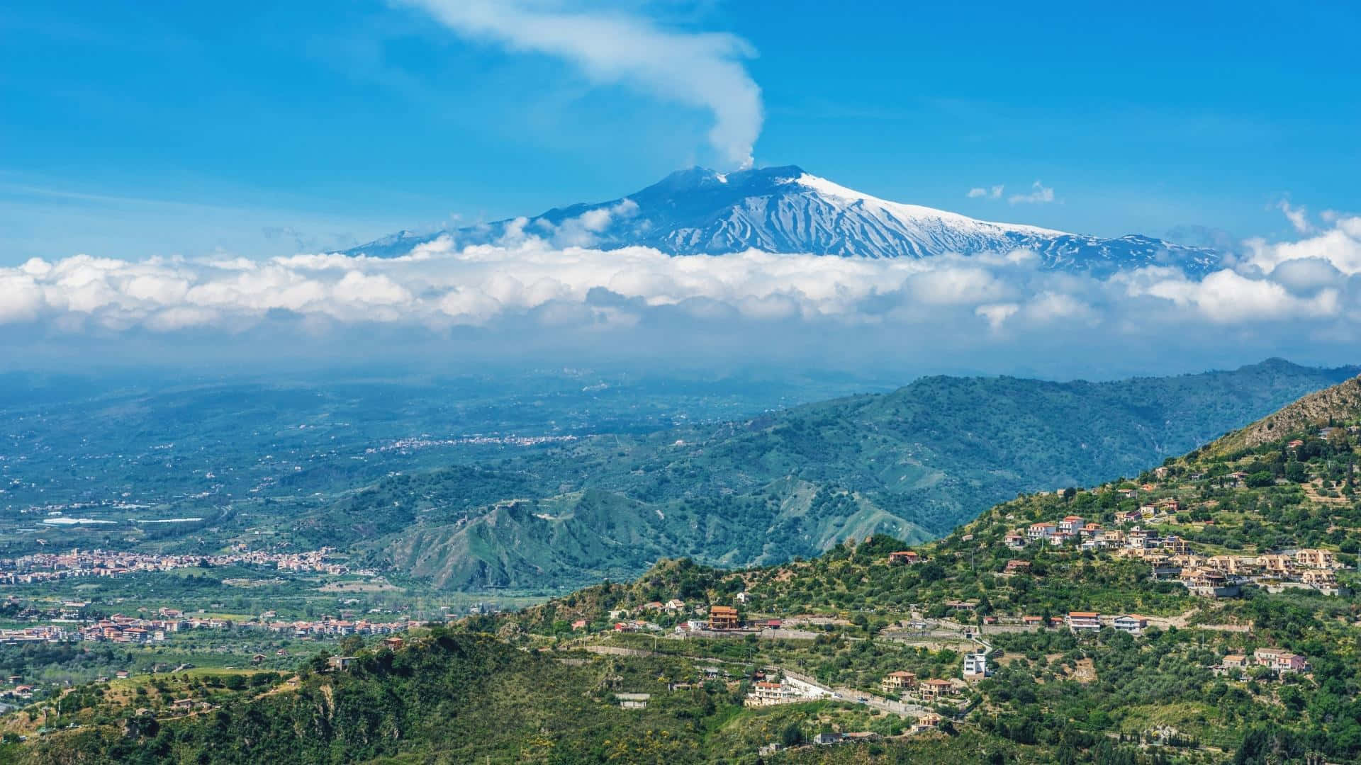1920x1080 Mount Etna Wallpaper