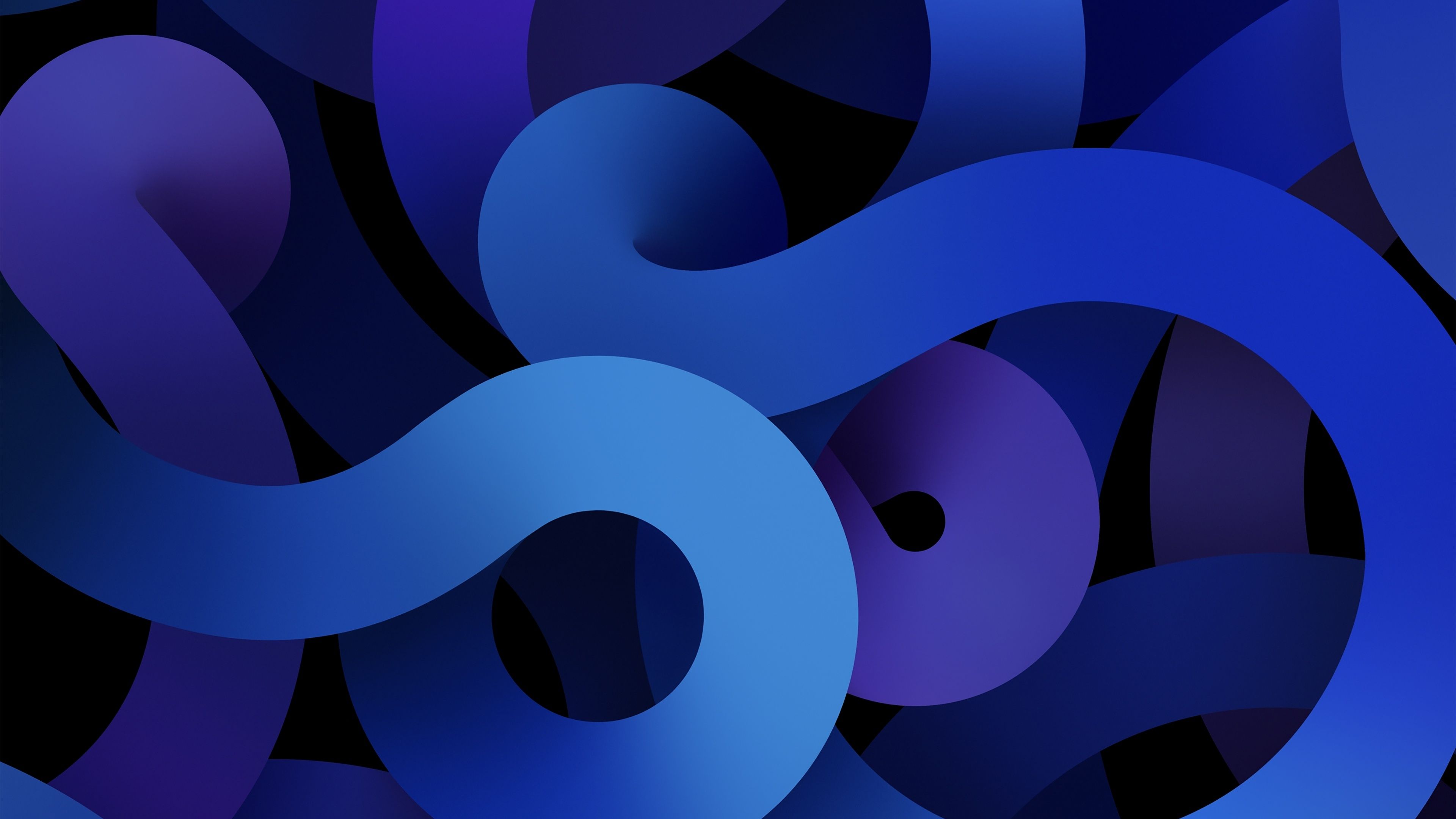 3840x2160 iPadOS 14 Wallpaper 4K, Blue, iPad Air Dark, Stock