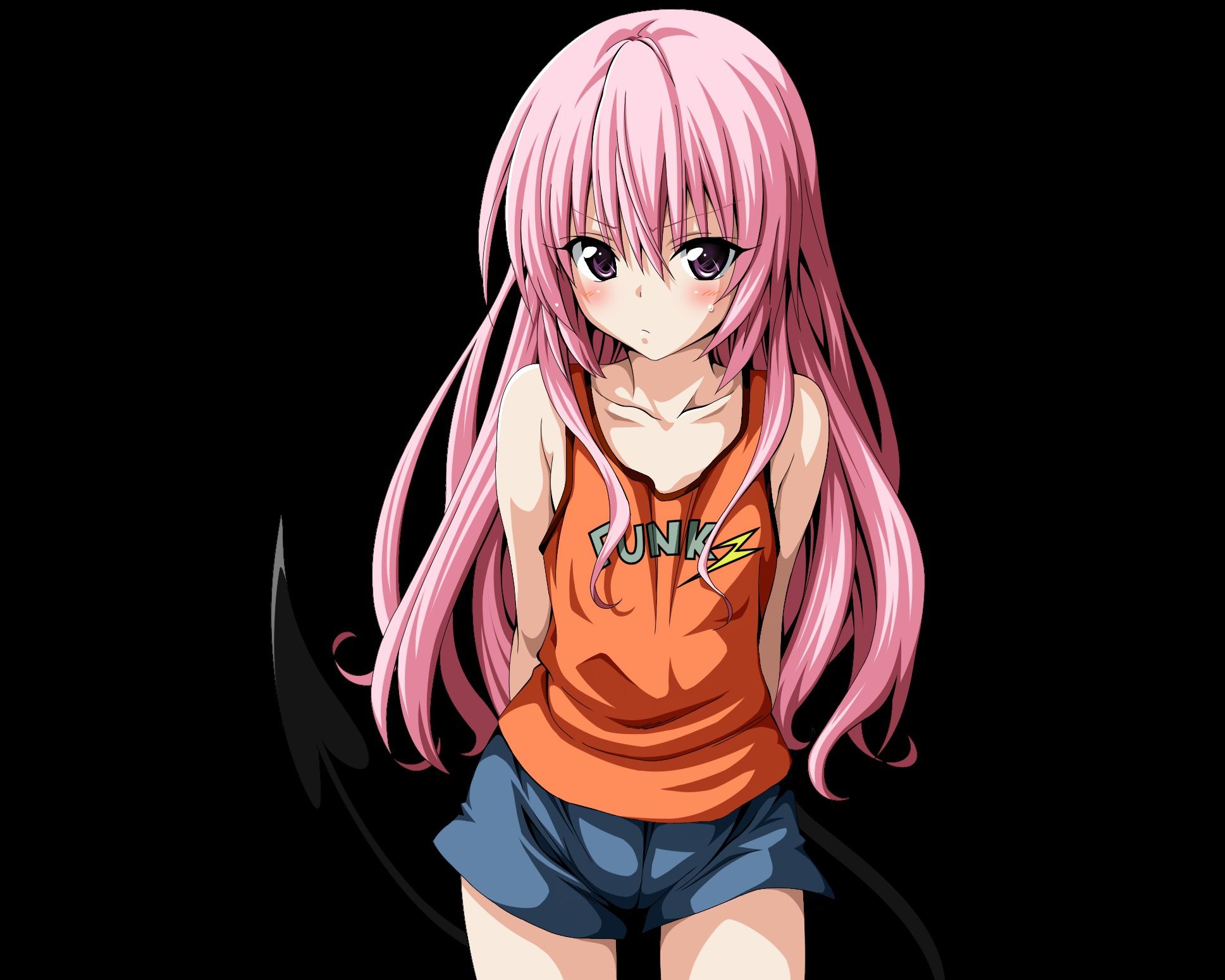 1937x1550 Wallpaper girl, background, black, tail
