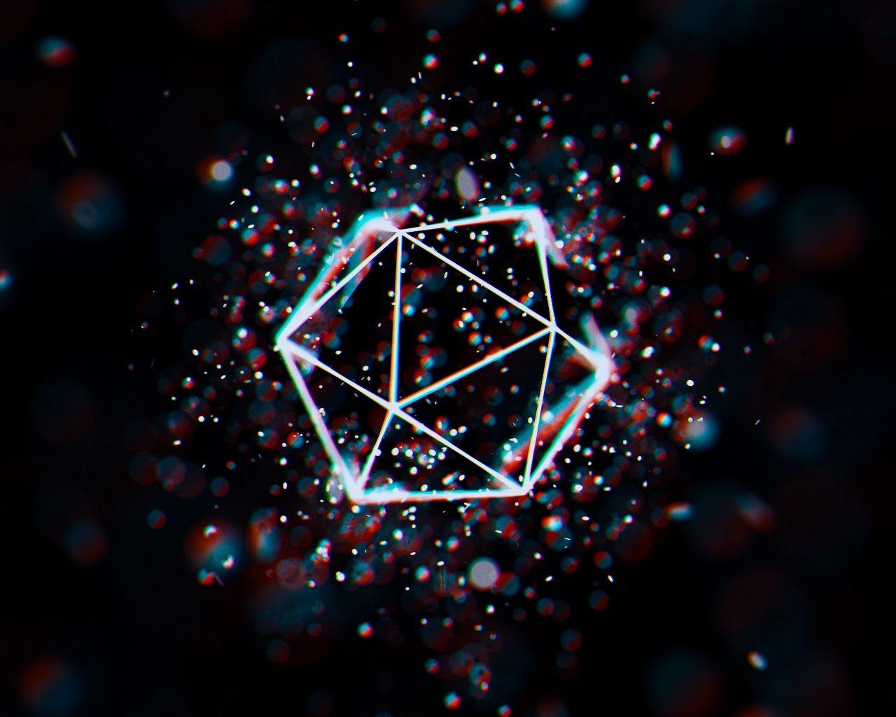1280x1024 Download wallpaper 1280x1024 polygon, mesh, glare, geometric