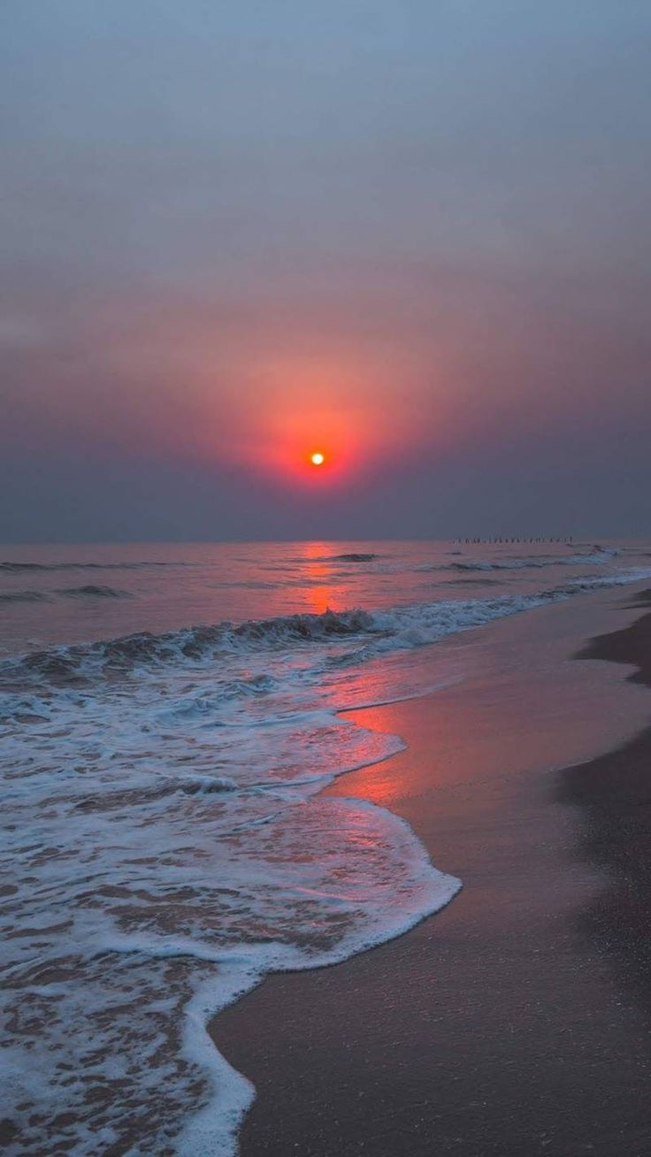 736x1308 Aesthetic Beach Sunset Wallpaper