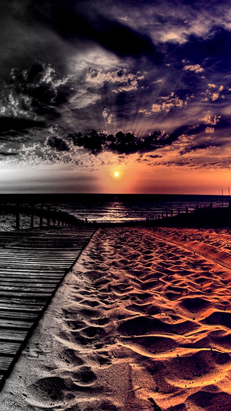750x1334 Free Sunset Beach Wallpaper For Your Phone