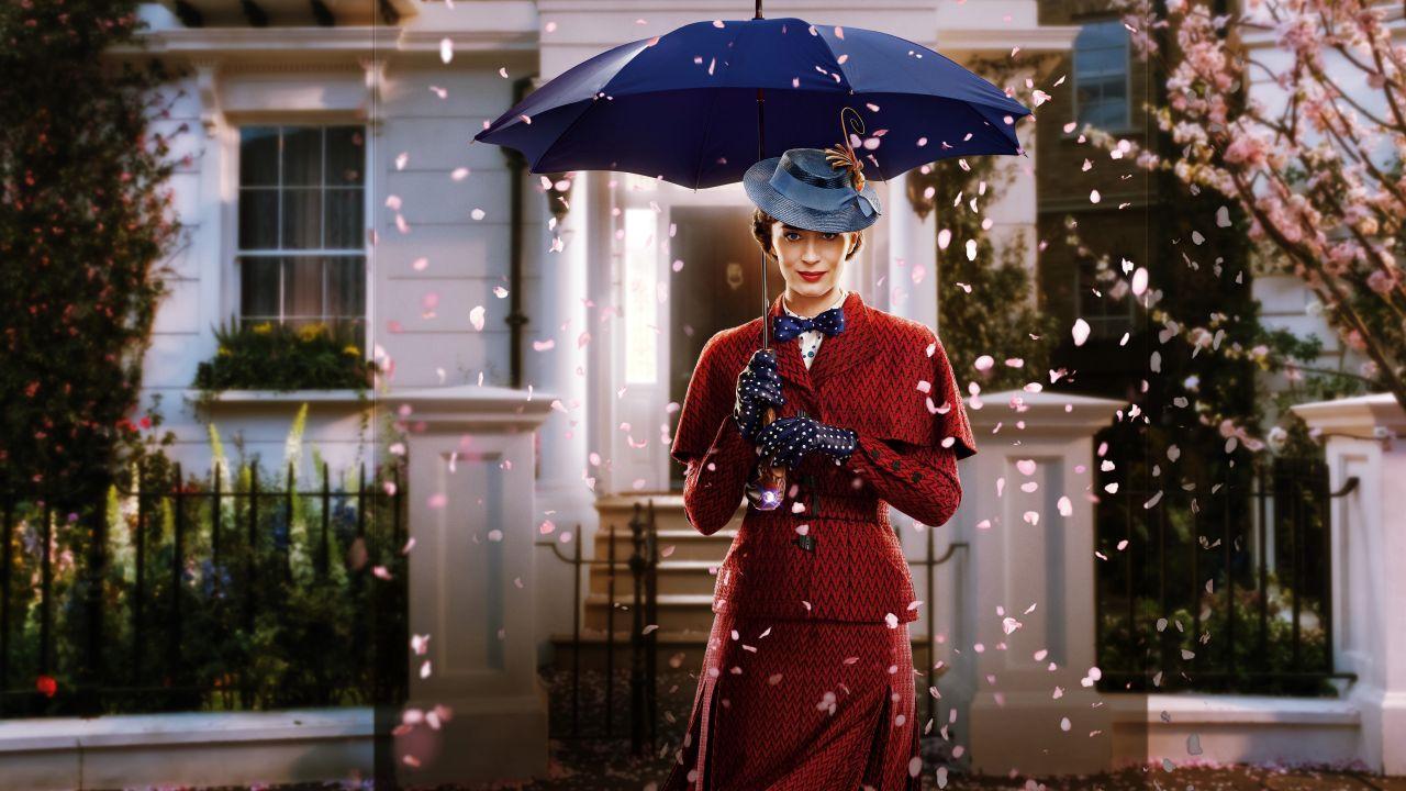 1280x720 Wallpaper Mary Poppins Returns, Emily Blunt, 5K, Movies