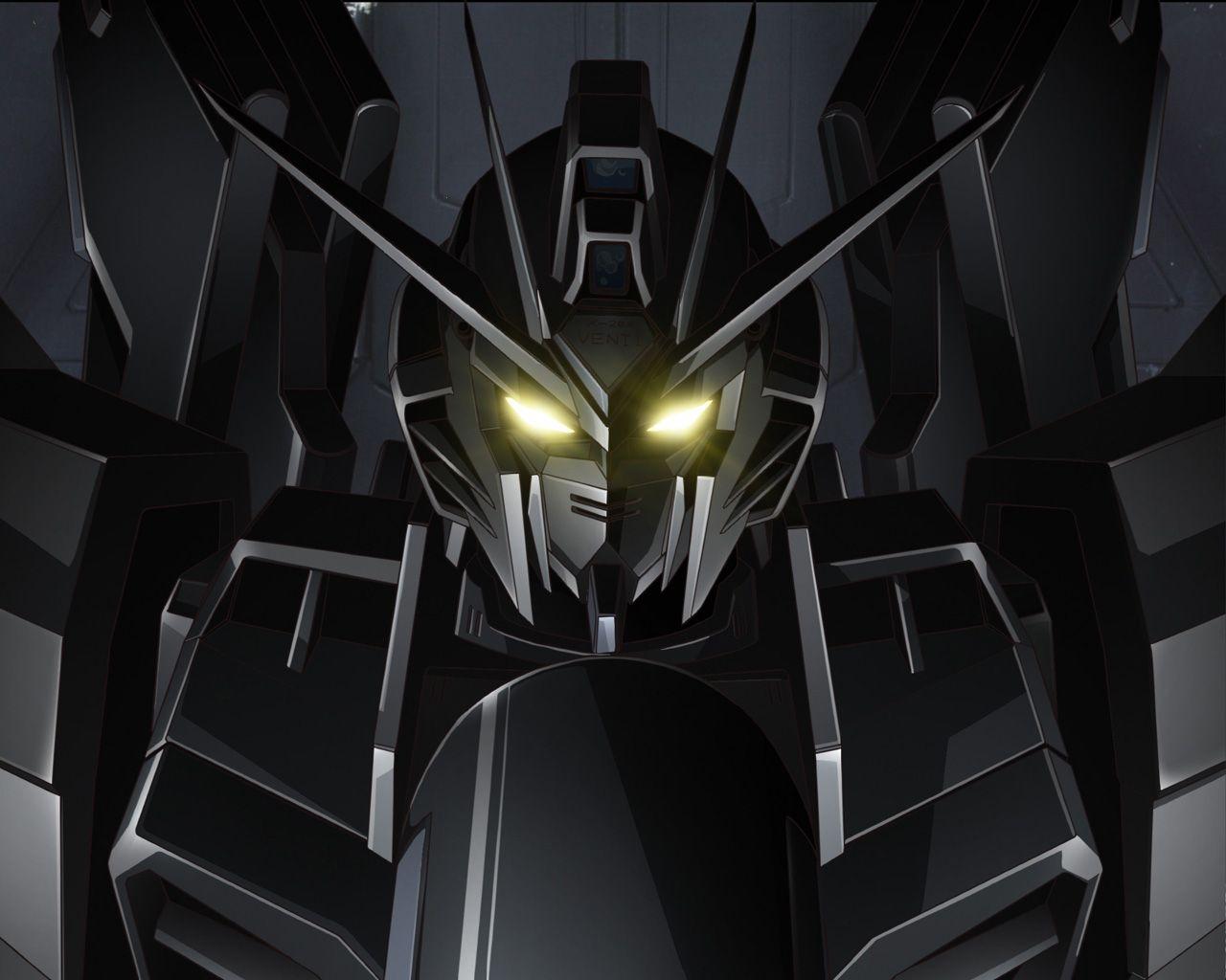 1280x1024 Black Gundam Wallpaper