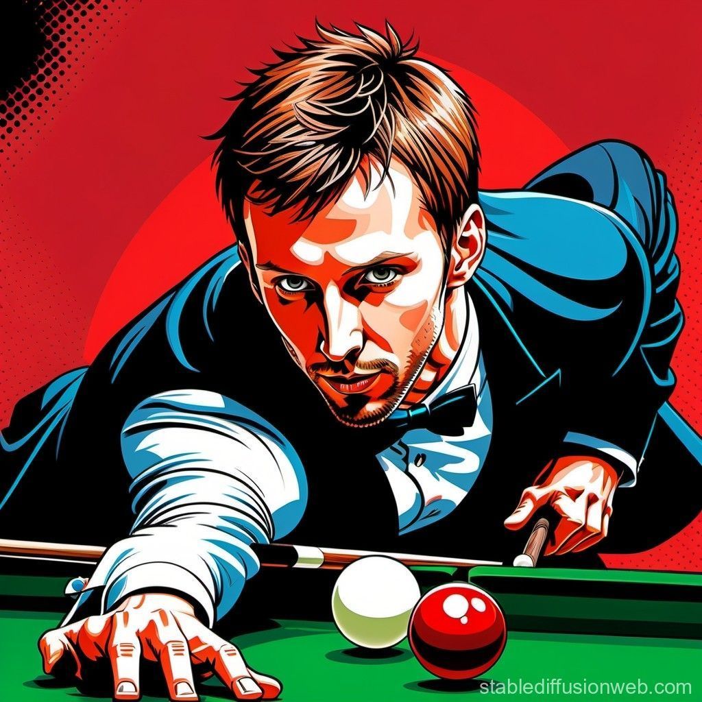 1024x1024 snooker player water colour style