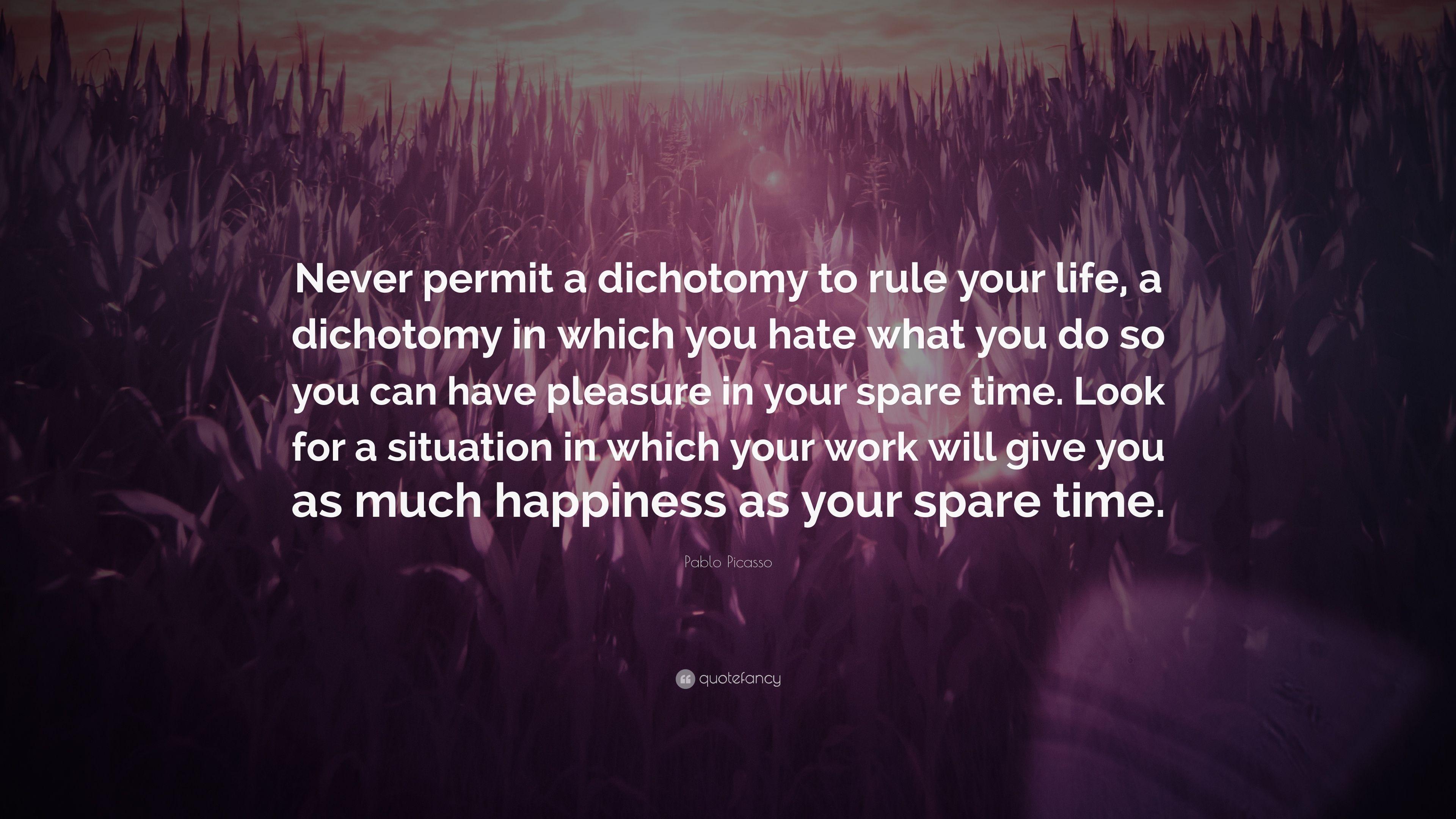 3840x2160 Pablo Picasso Quote: “Never permit a dichotomy to rule your