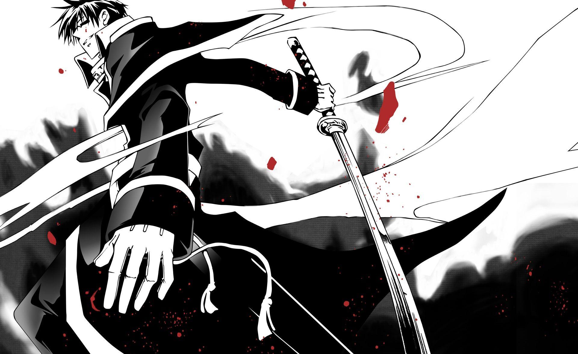 Demon Slayer Black And White Kyojuro Rengoku With Sword HD Anime Wallpapers   HD Wallpapers  ID 40876