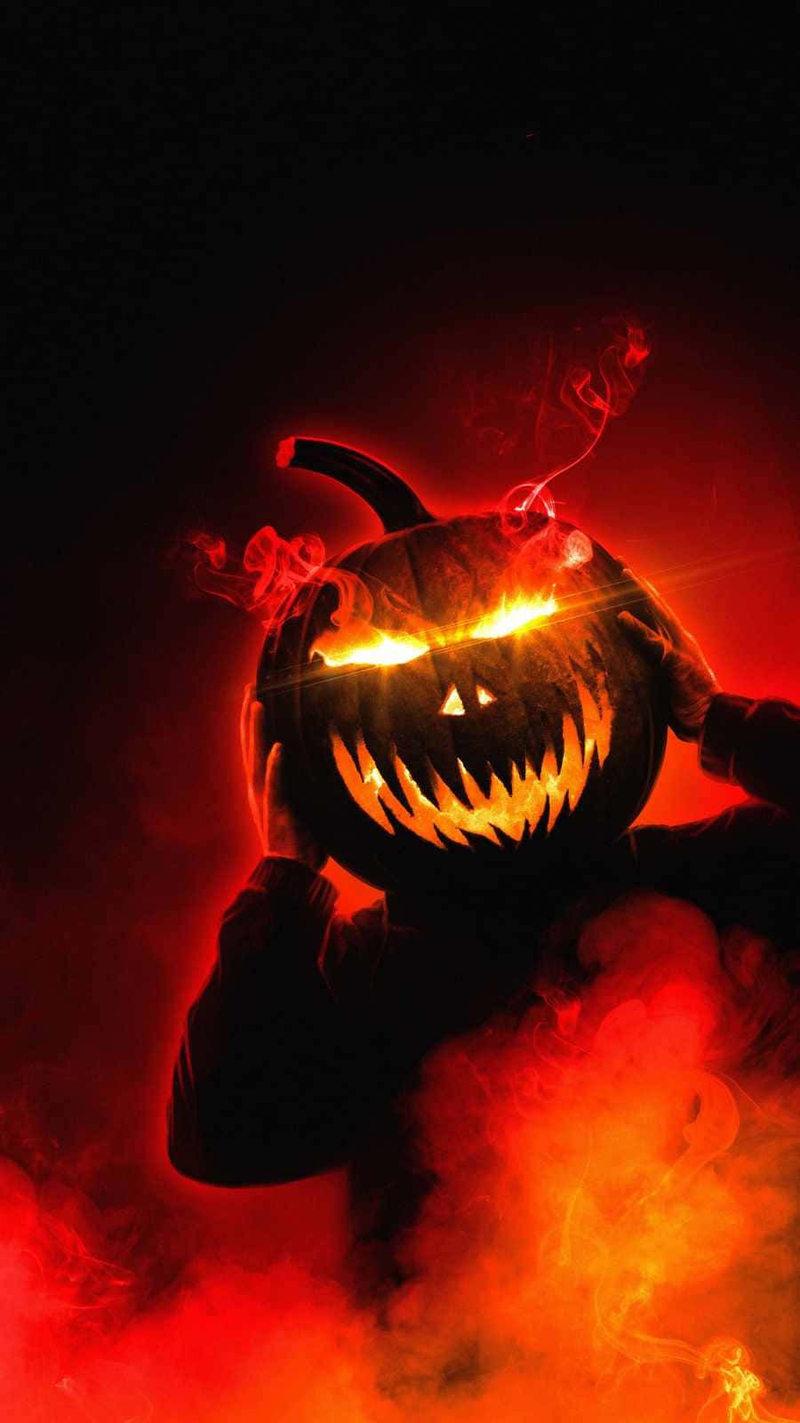 900x1600 Carved Pumpkin Head Evil Wallpaper