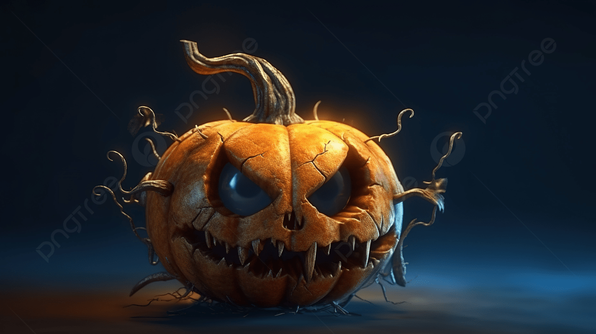 1200x673 3D Rendered Pumpkin Head For Halloween