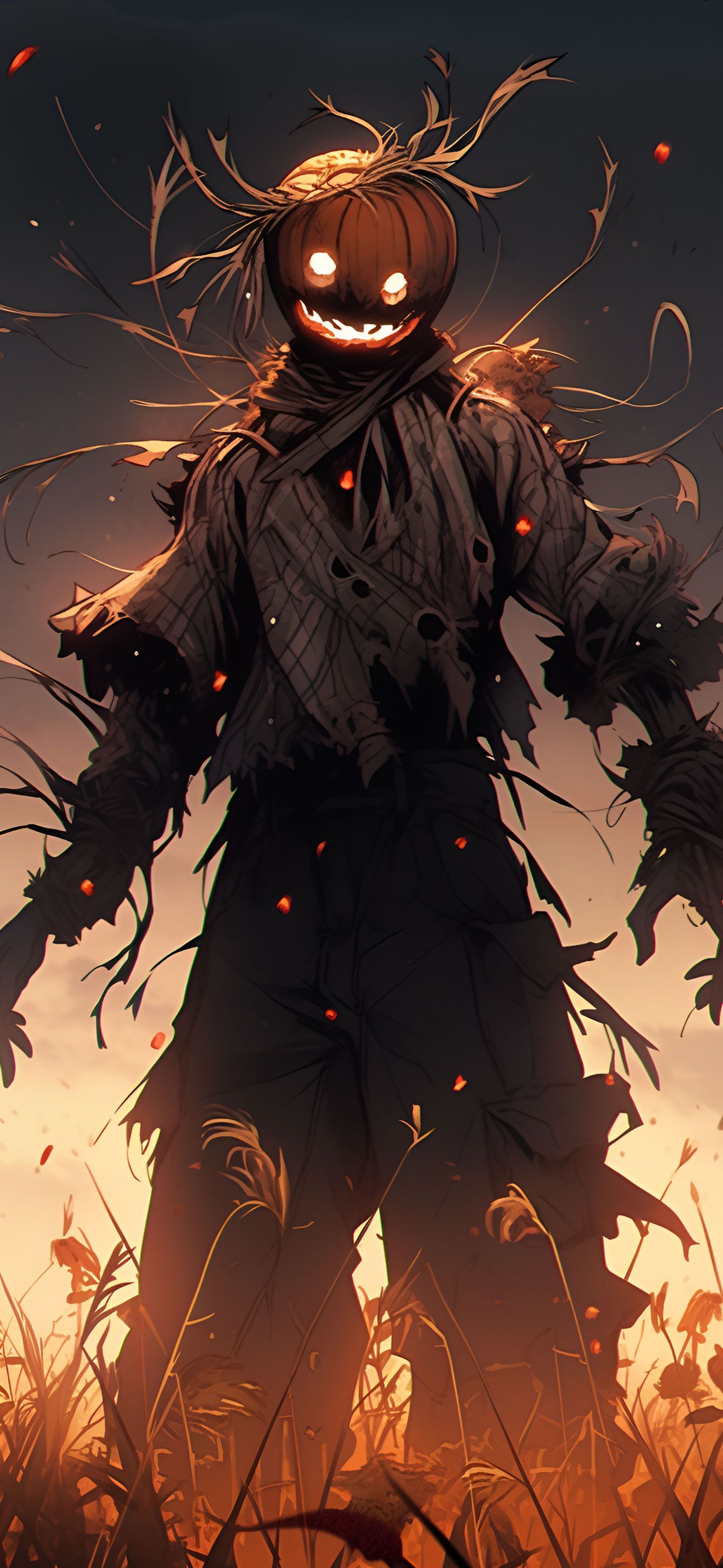 1463x3171 Halloween Scarecrow Wallpaper
