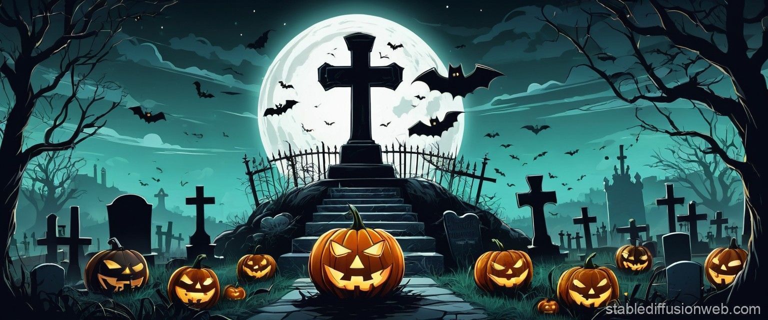 1536x640 Halloween Wallpaper: Pumpkin Head