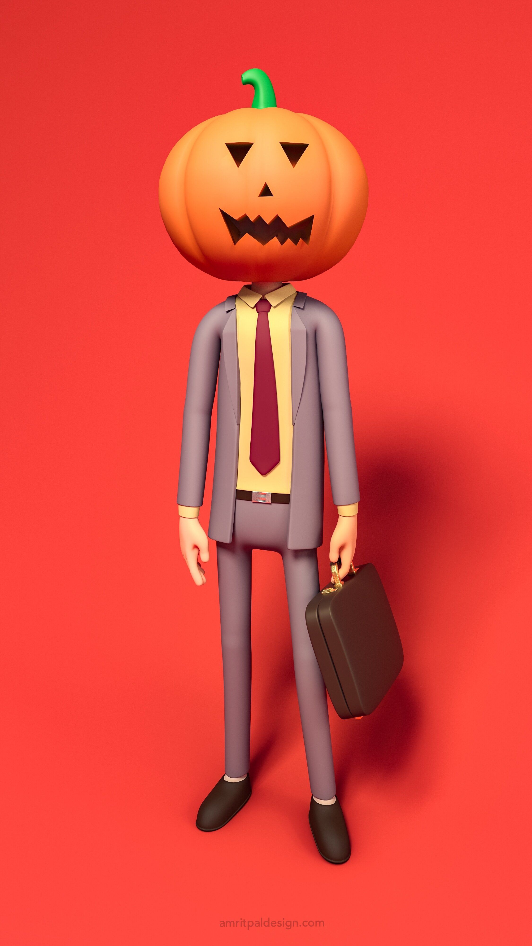 2250x4000 Dwight Schrute Pumpkin 3D Illustration