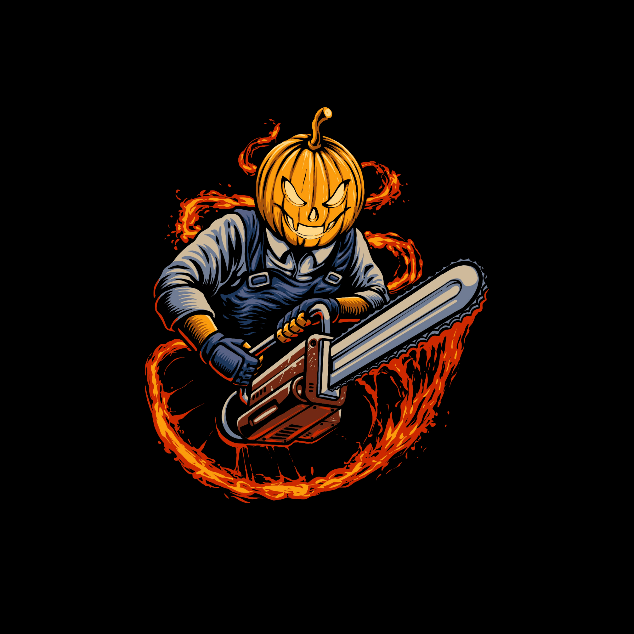 2048x2048 Halloween Pumpkin Wallpaper 4K