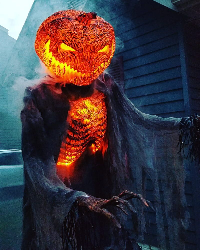 800x1000 Pumpkin Head, halloween, fire, HD phone
