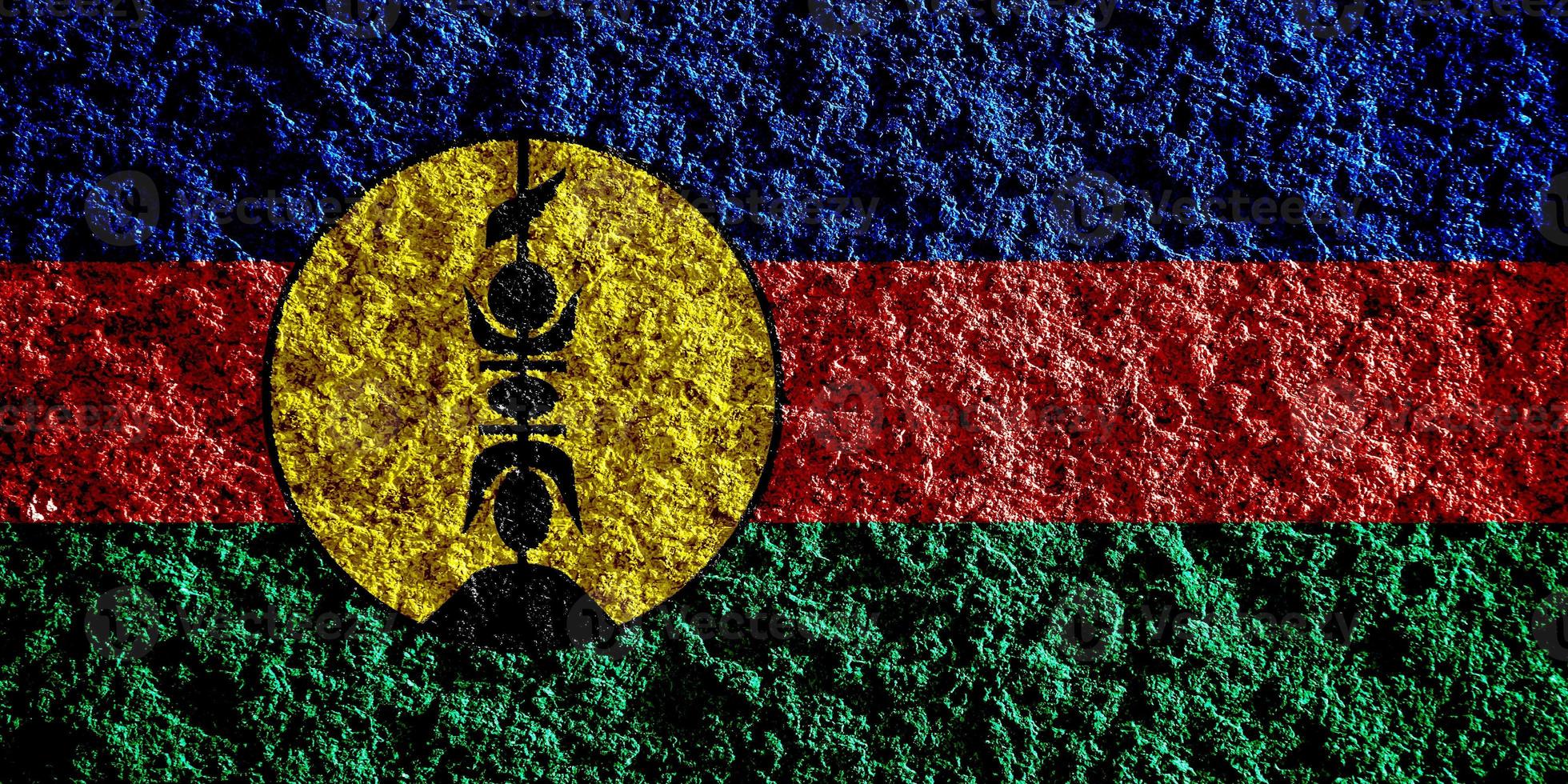 1960x980 Flag of New Caledonia on a textured