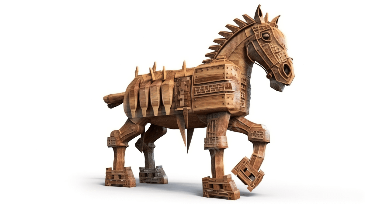 1200x673 3D Render Of A Trojan Horse
