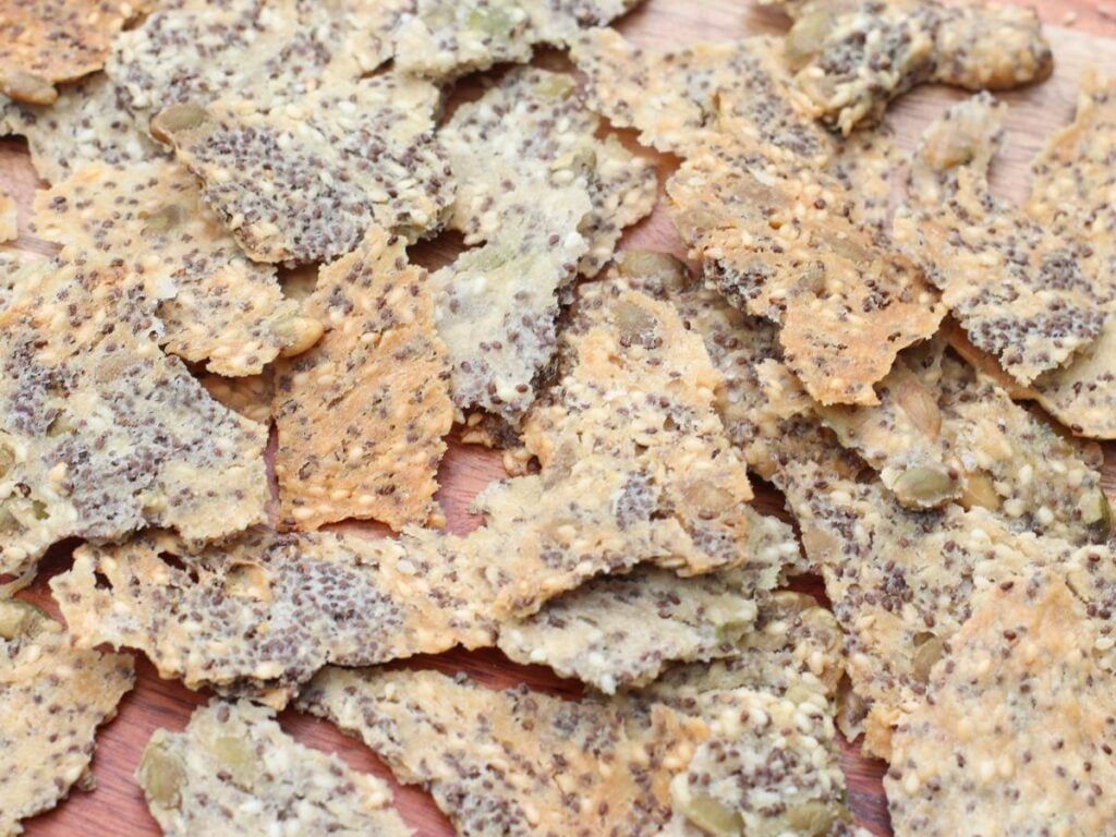 1024x768 Easy Seeded Sourdough Discard Crackers