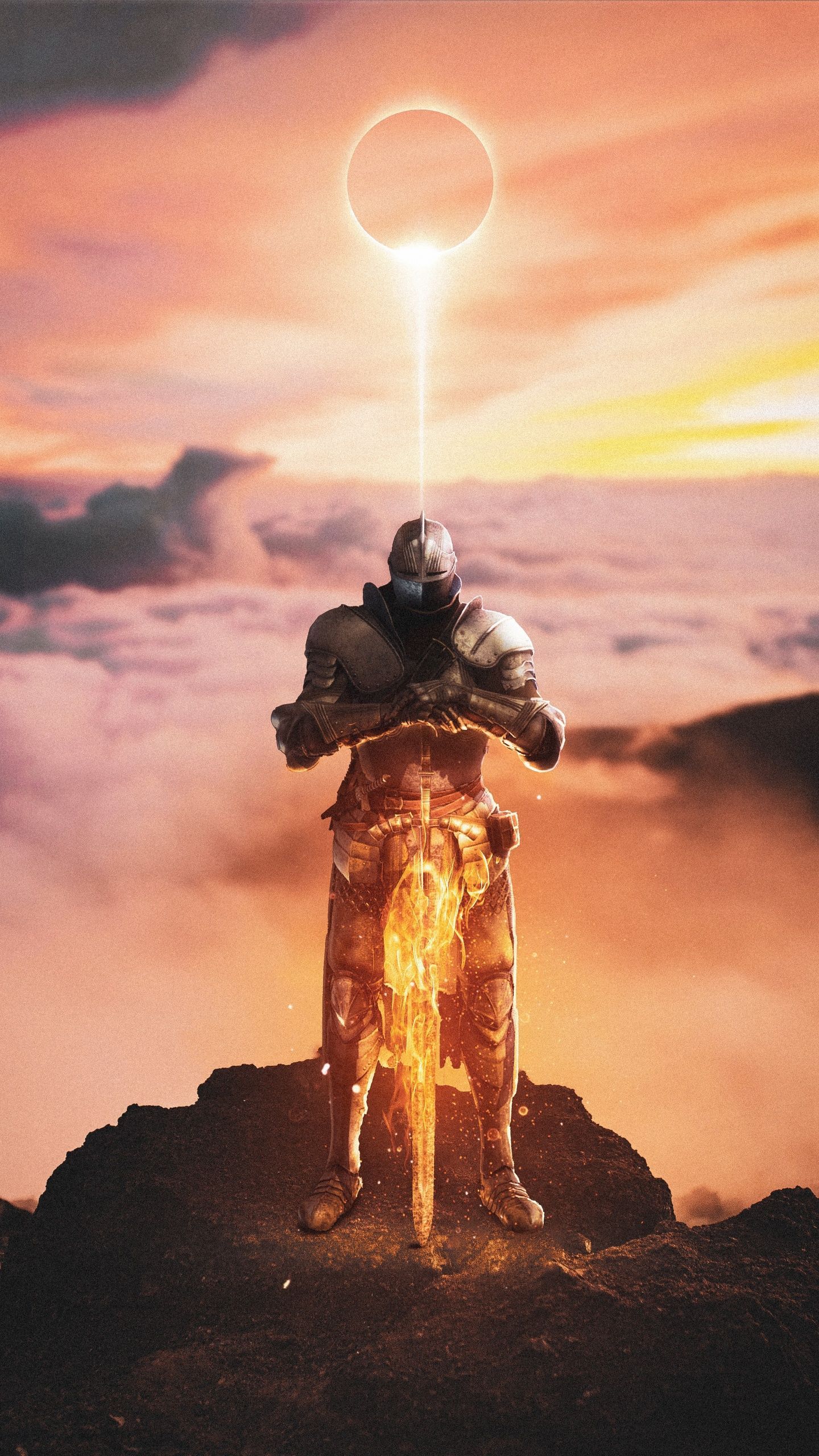 1440x2560 Warrior Wallpaper 4K, Dark Souls, Sword