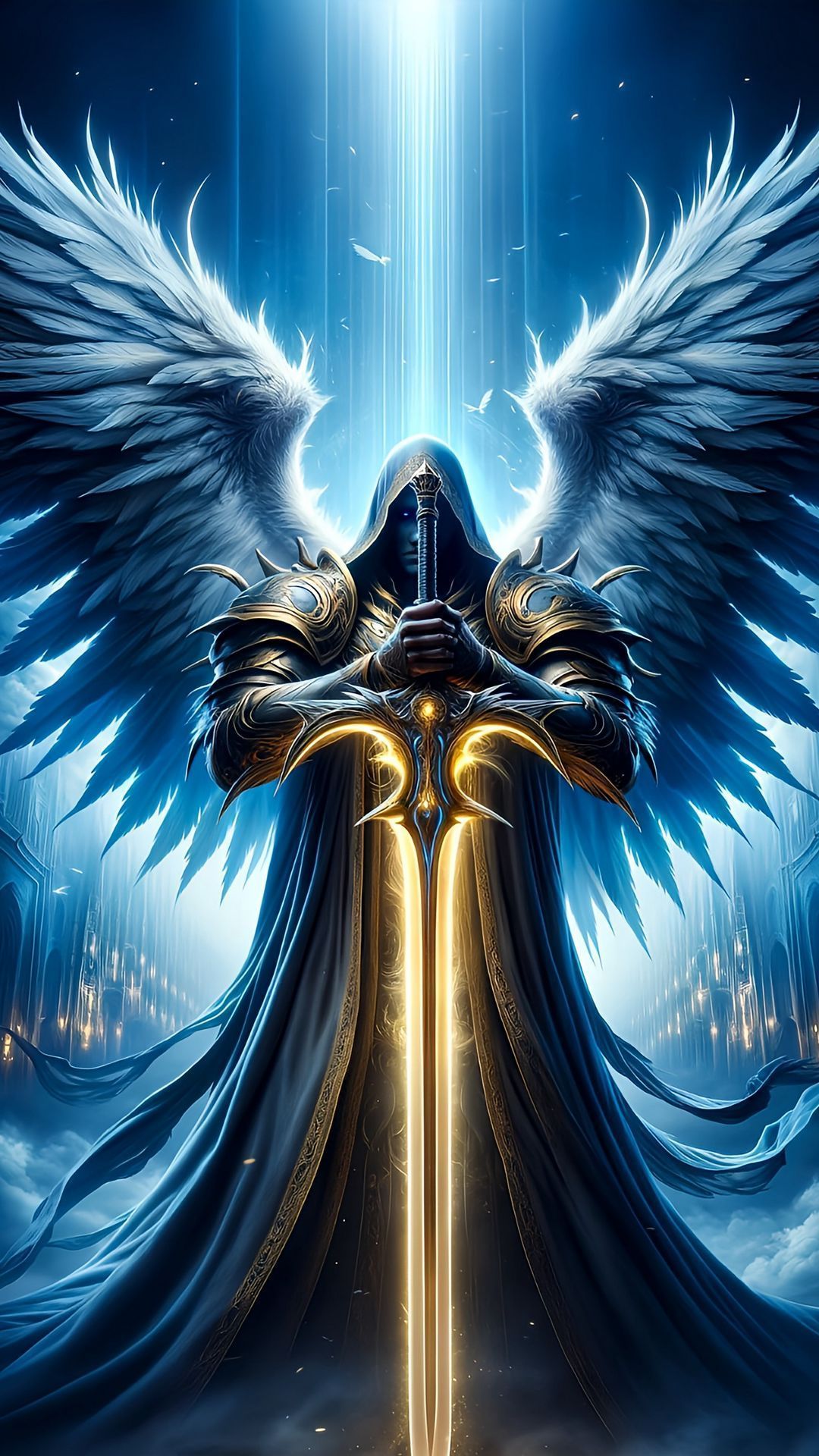 1080x1920 Wallpaper archangel, warrior, wings