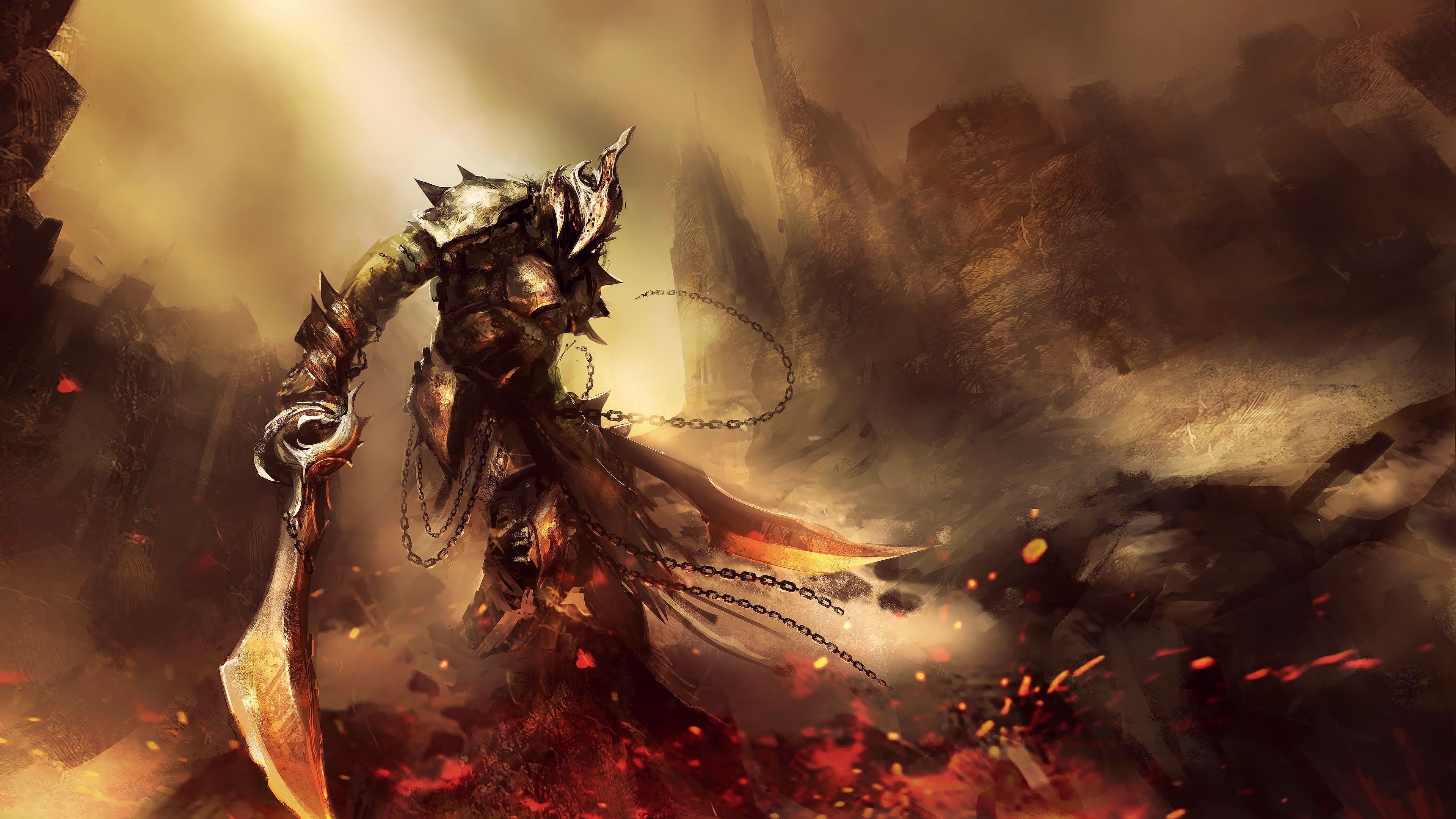 3840x2160 Warrior Fantasy Art 4k Wallpaper, HD
