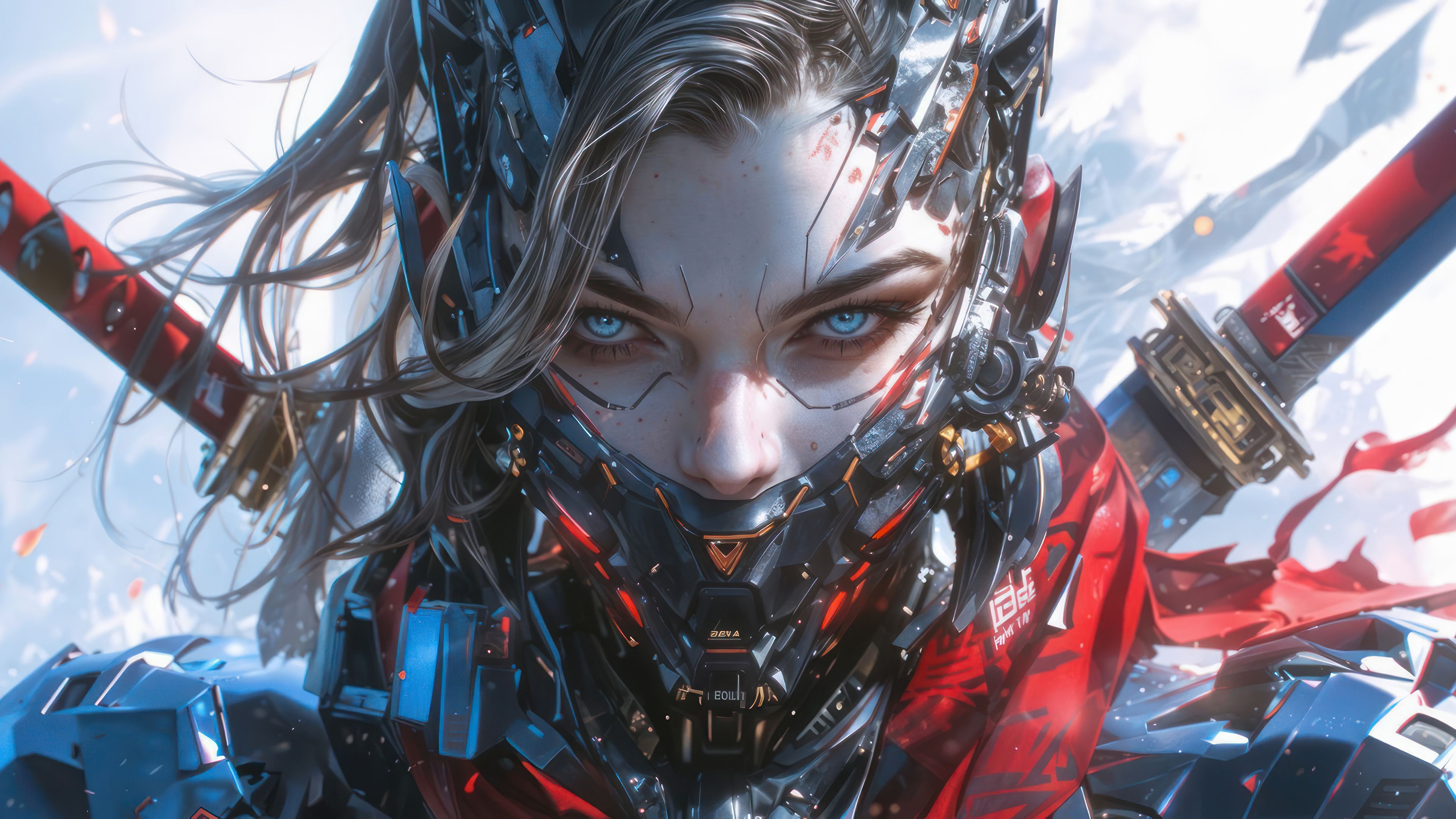 3840x2160 Cyberpunk Girl Warrior Wallpaper 4K HD