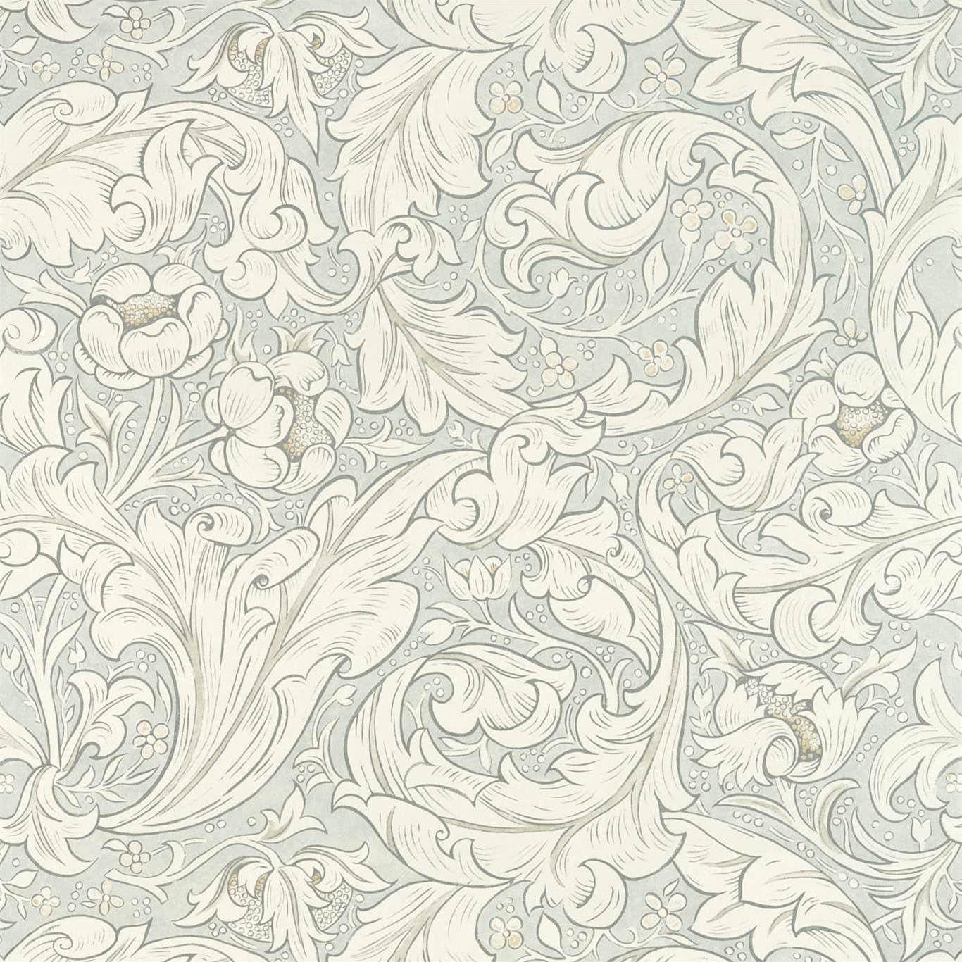 1366x1366 Morris & Co Wallpaper Pure Bachelors Button Faded Grey Blue