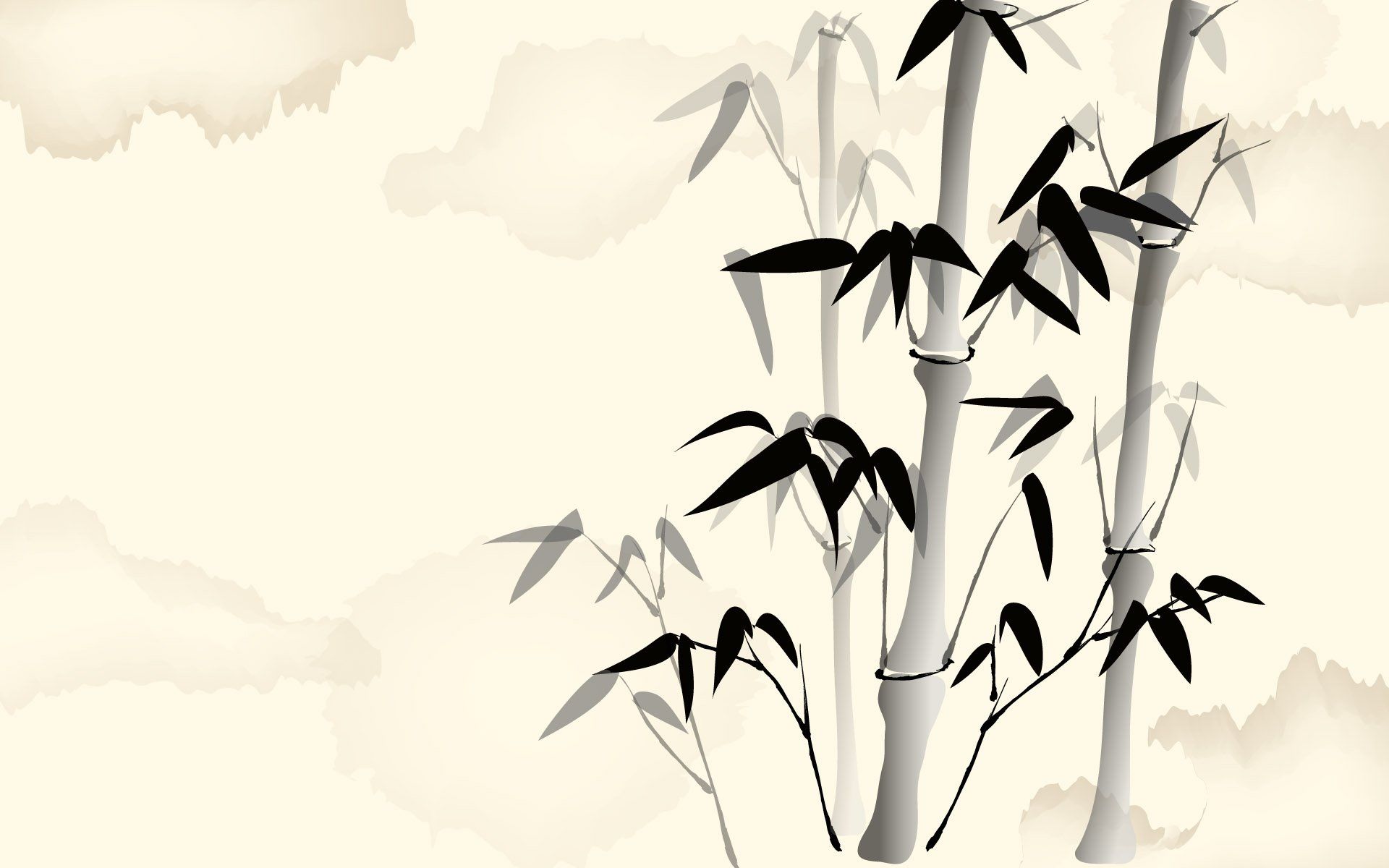 1920x1200 Download Bamboo Artistic Ink HD Wallpaper