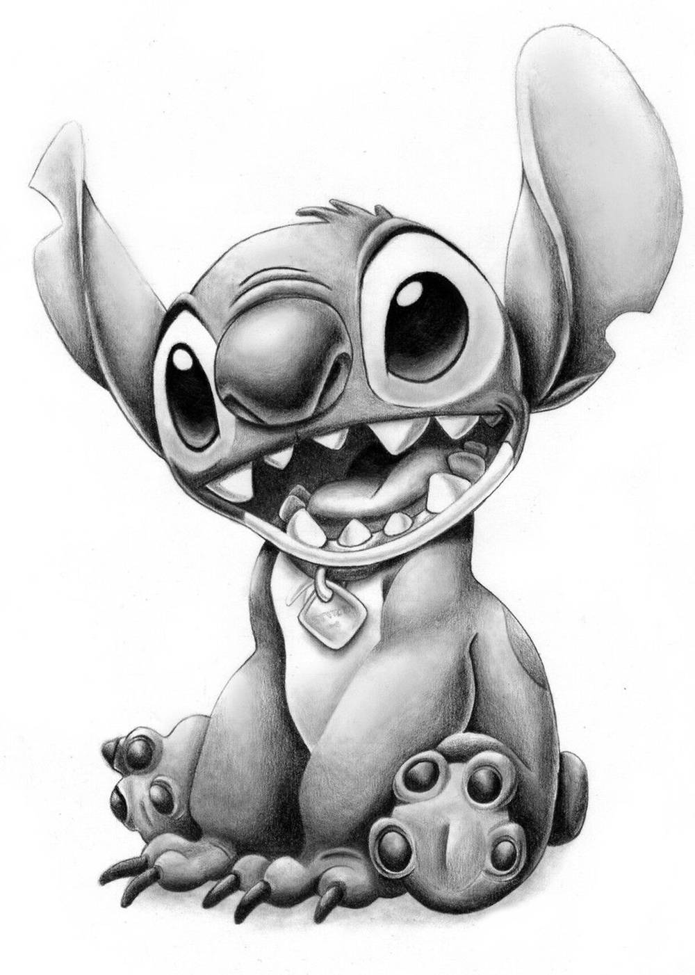 1000x1402 Cute Stitch Ink Art IPhone Wallpaper