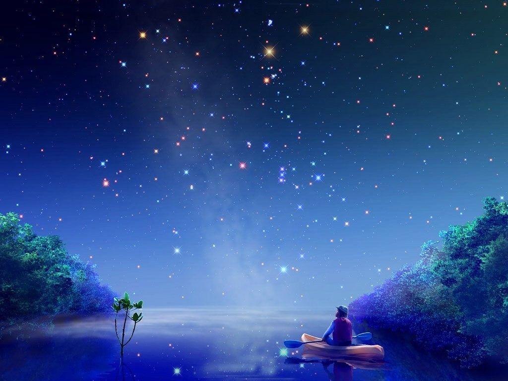 1024x768 Winter: Evening Night Sky Winter Stars Wallpaper Android for HD 16:9