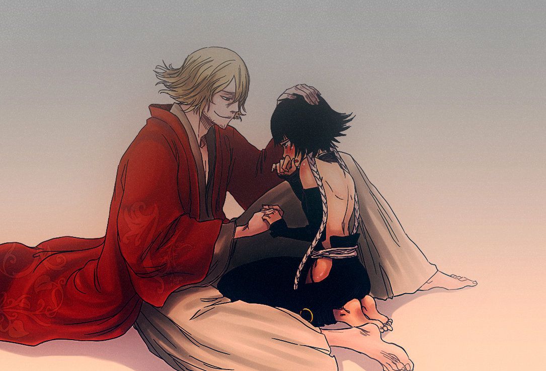 1085x737 Urahara and Soifon Anime