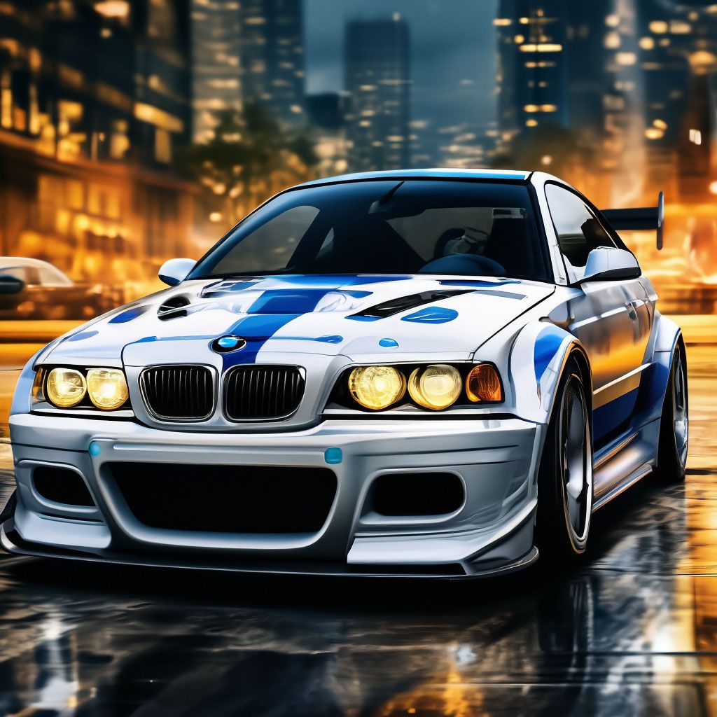 1024x1024 Need for speed BMW M3 GTR, white