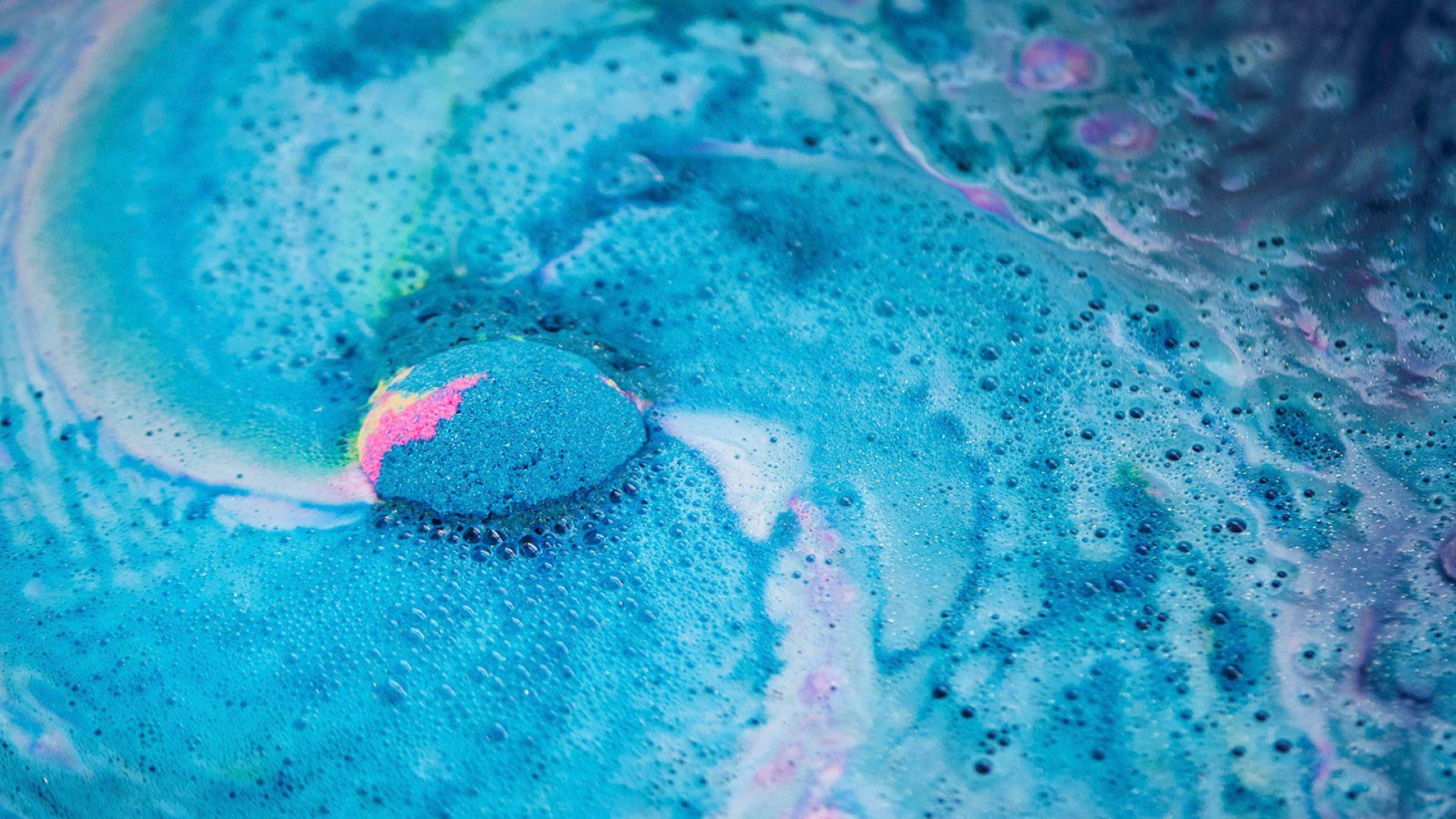 1920x1080 Download Lush Foamy Blue Liquid Mixture