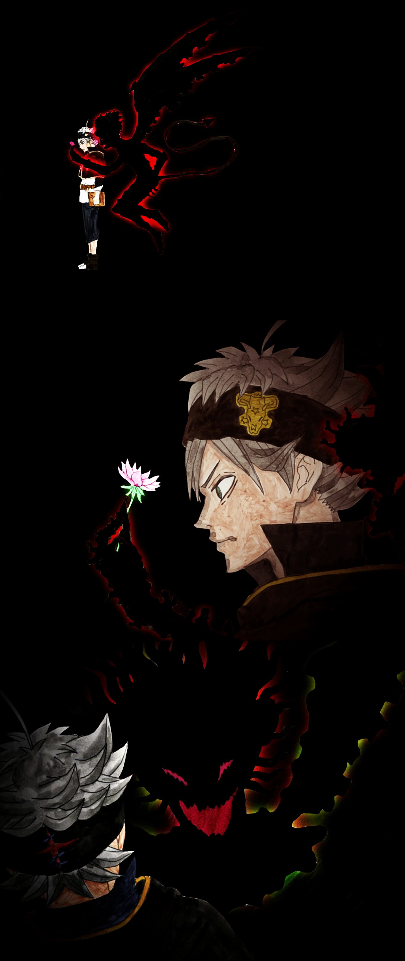 1366x3240 Black Clover Asta iPhone Wallpaper