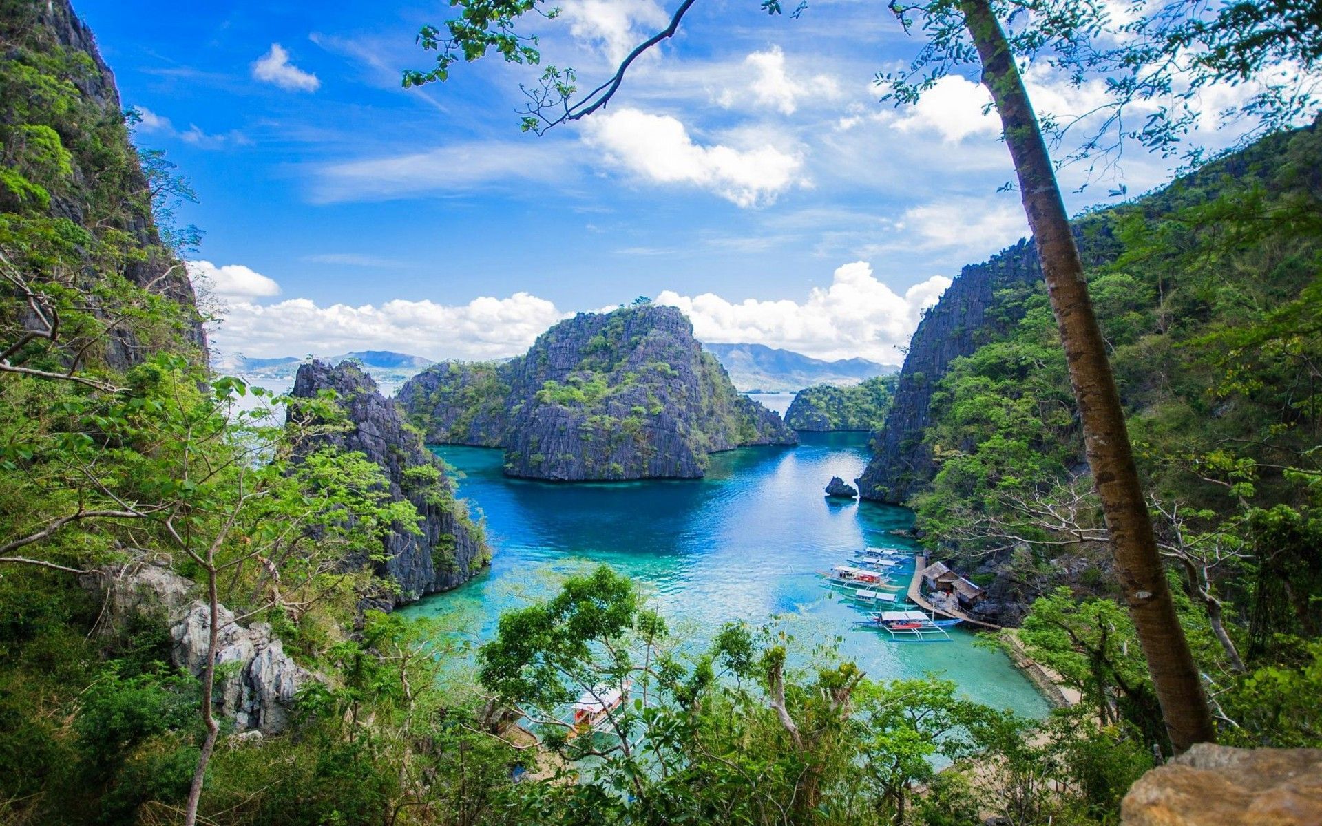 1920x1200 Boat Sea Ocean Philippines Coron Island