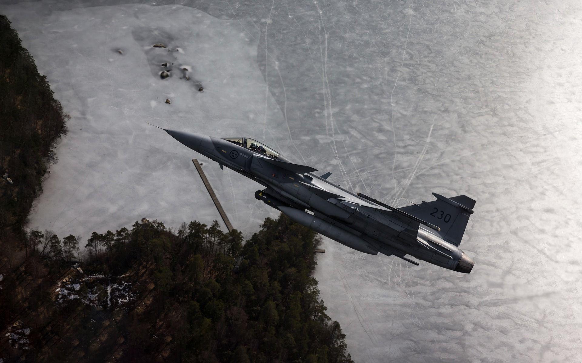 1920x1200 Download wallpaper Swedish fighter, Saab JAS 39 Gripen