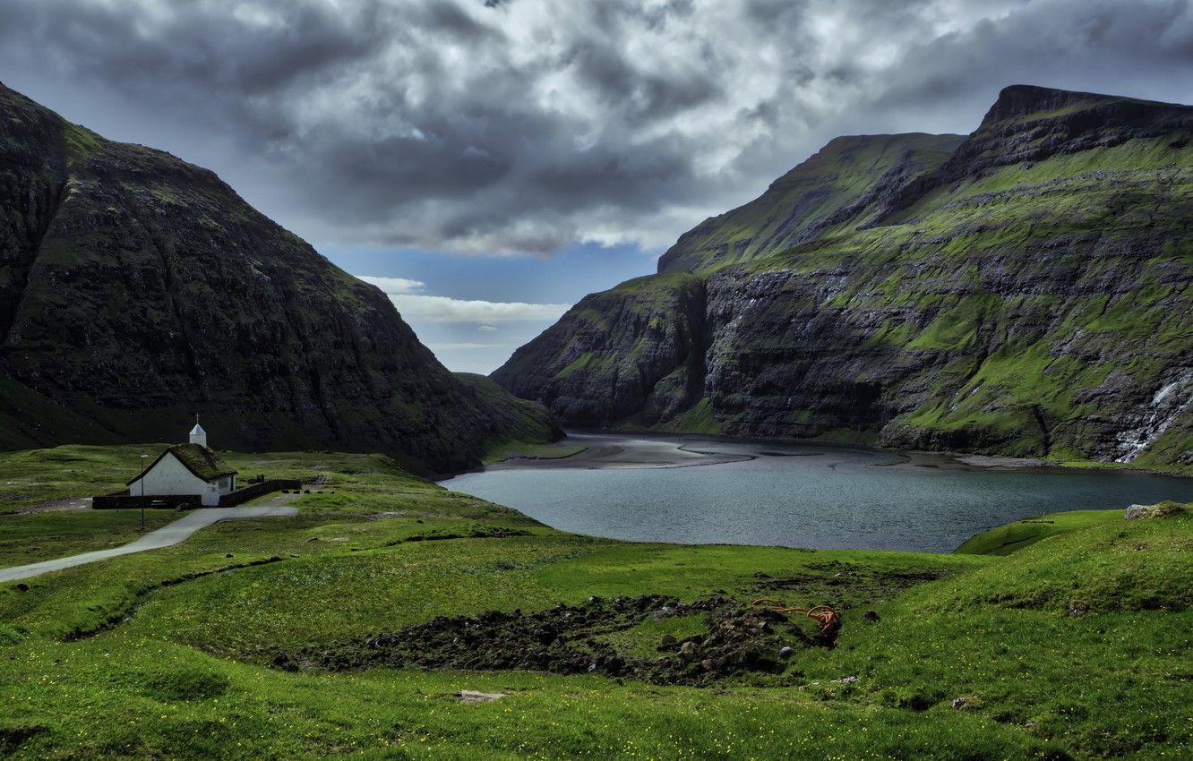 1332x850 Wallpaper the sky, clouds, mountains, Laguna, Faroe Islands
