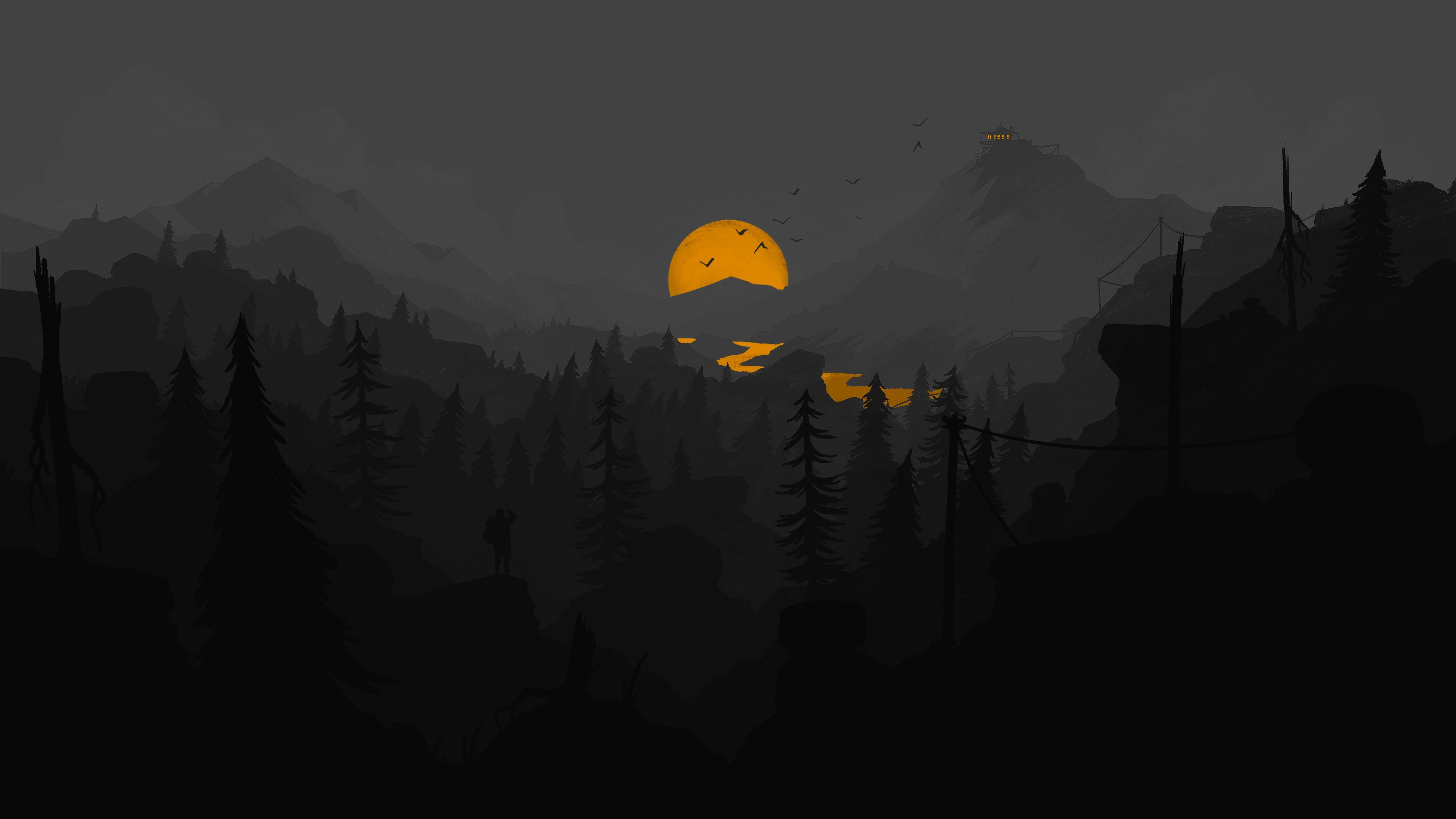 5120x2880 firewatch dark minimal 5k mac Wallpaper