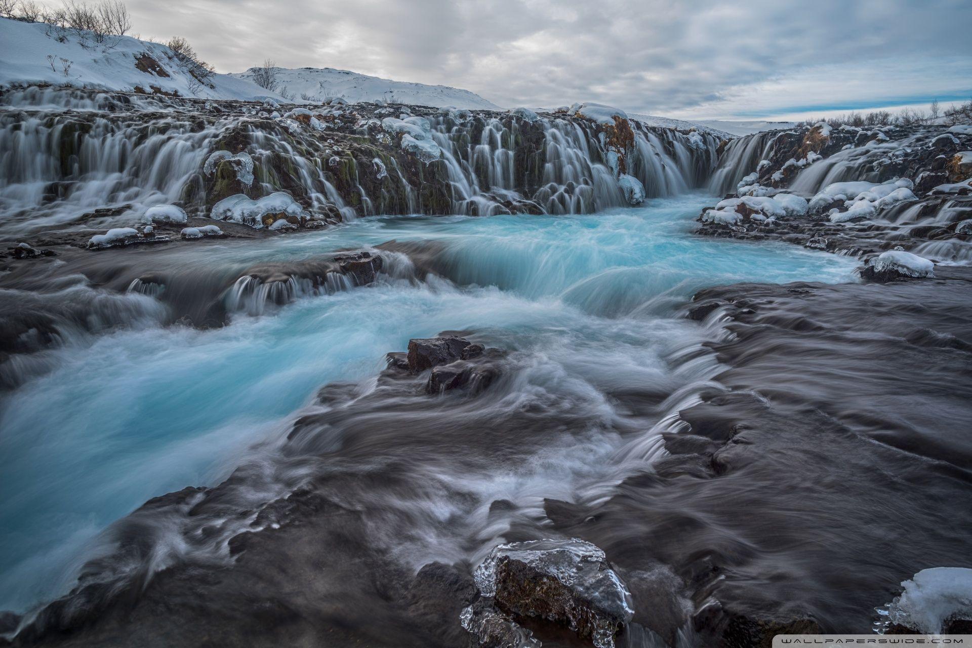 1920x1280 Blue Buarfoss Waterfalls Iceland Winter