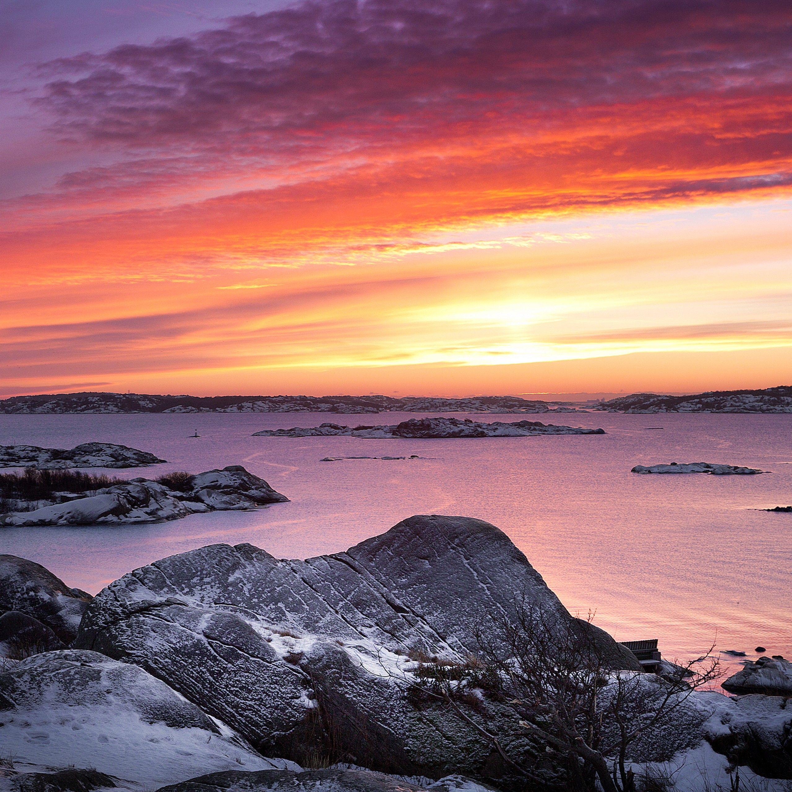 2560x2560 Wallpaper West coast, Last Snow, Gothenburg, Sweden, Nature