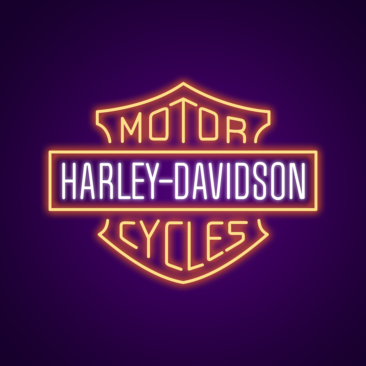 1248x1248 Harley Davidson Neon Sign. Custom Led