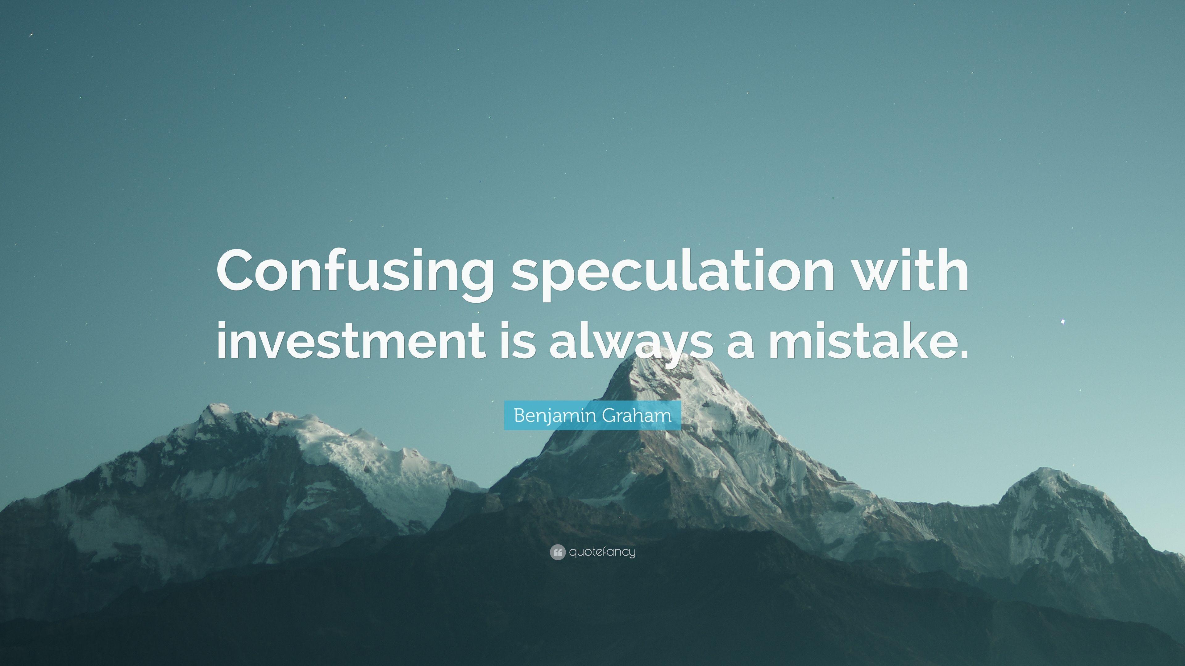3840x2160 Benjamin Graham Quote: “Confusing speculation