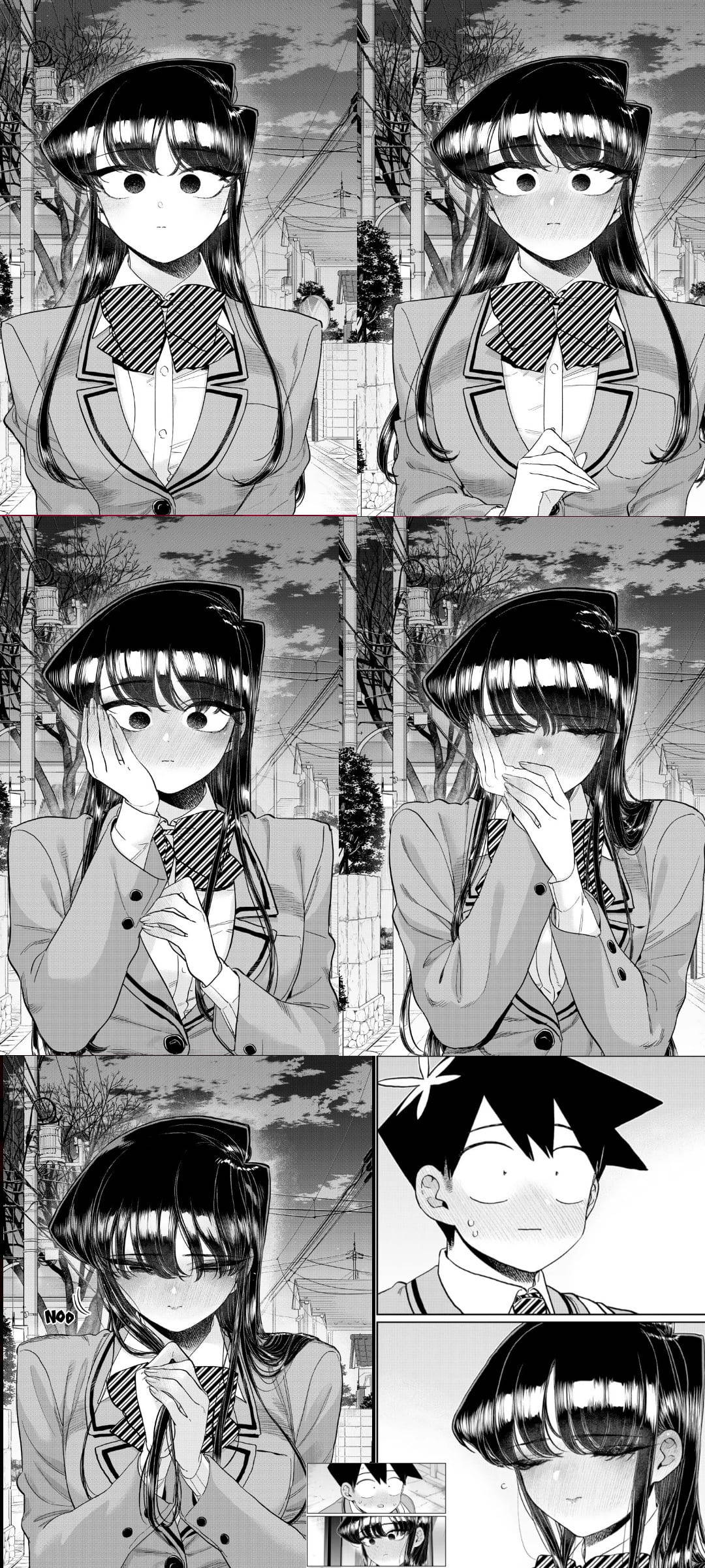 1080x2400 Download Komi San Greyscale Japanese