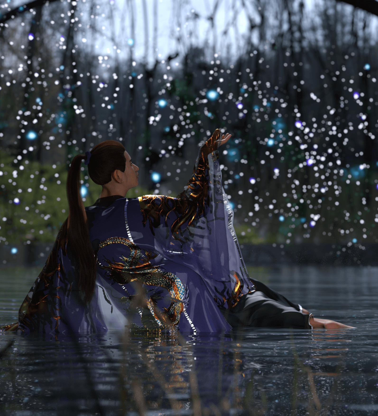 1594x1753 deng lun and art hanfu 3D Render