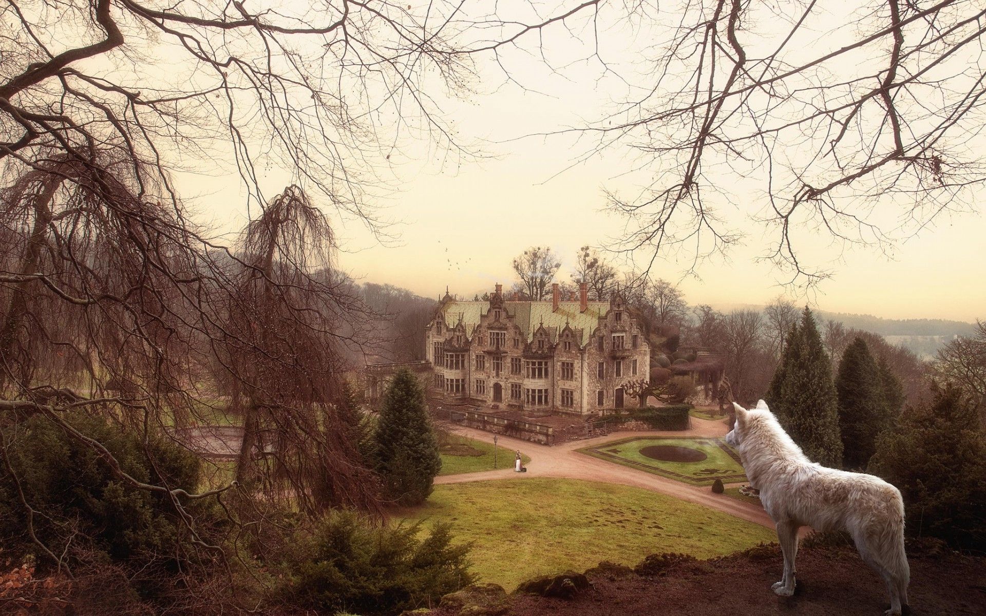 1920x1200 Old Mansion Wallpaper