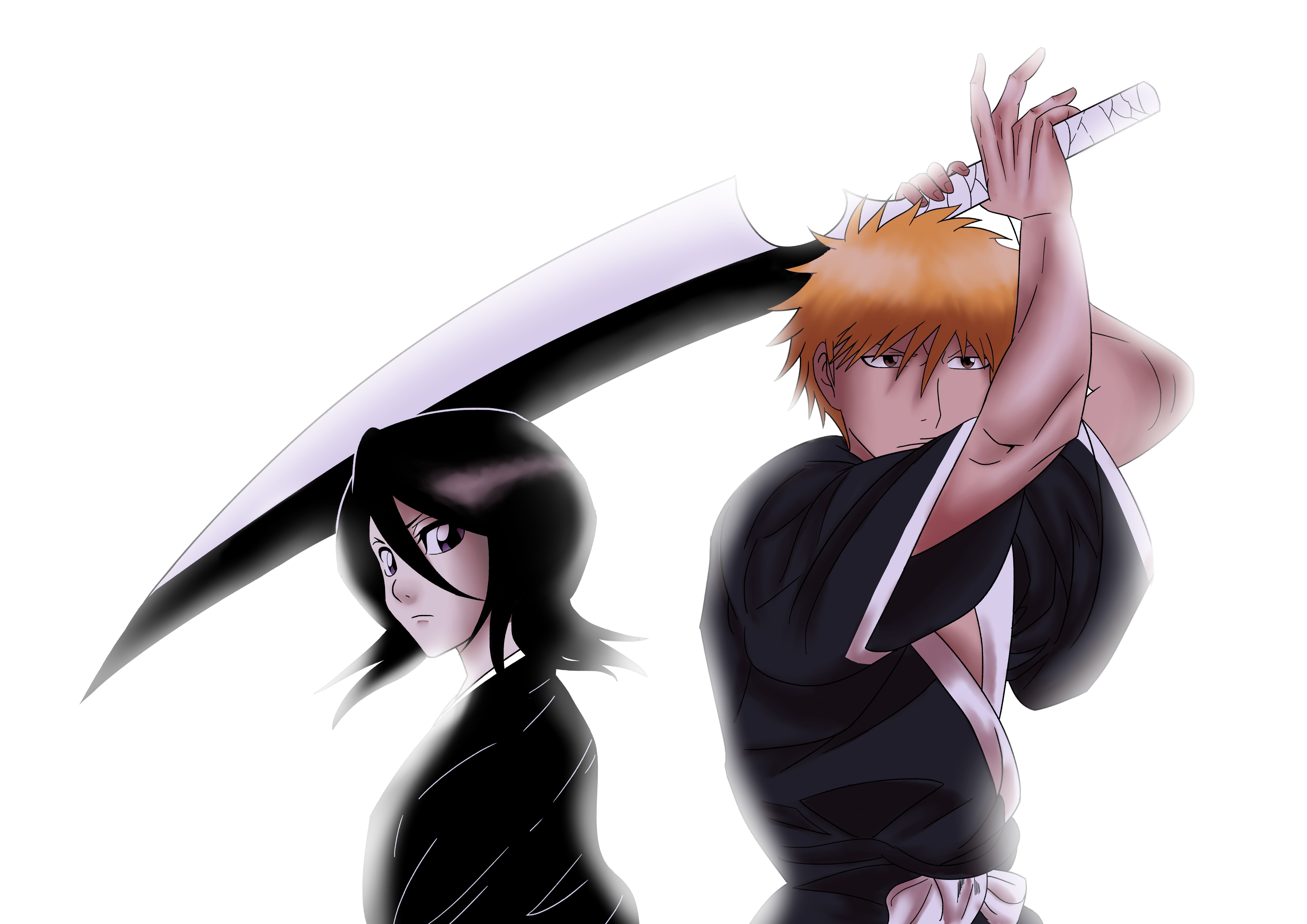 7016x4961 Ichigo and Rukia artwork made by me : r