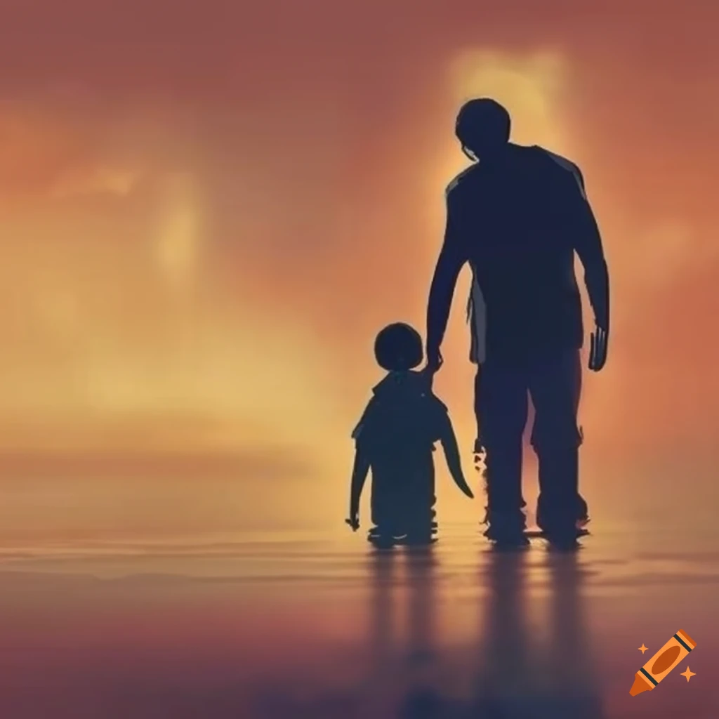 1024x1024 Wallpaper of a father and son on Craiyon