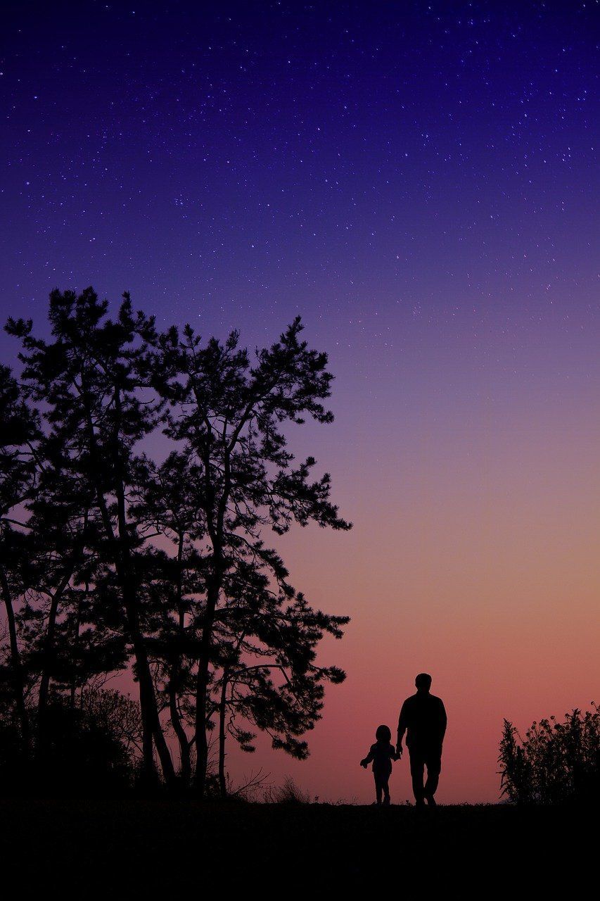 853x1280 Download Dad, Daughter, Evening