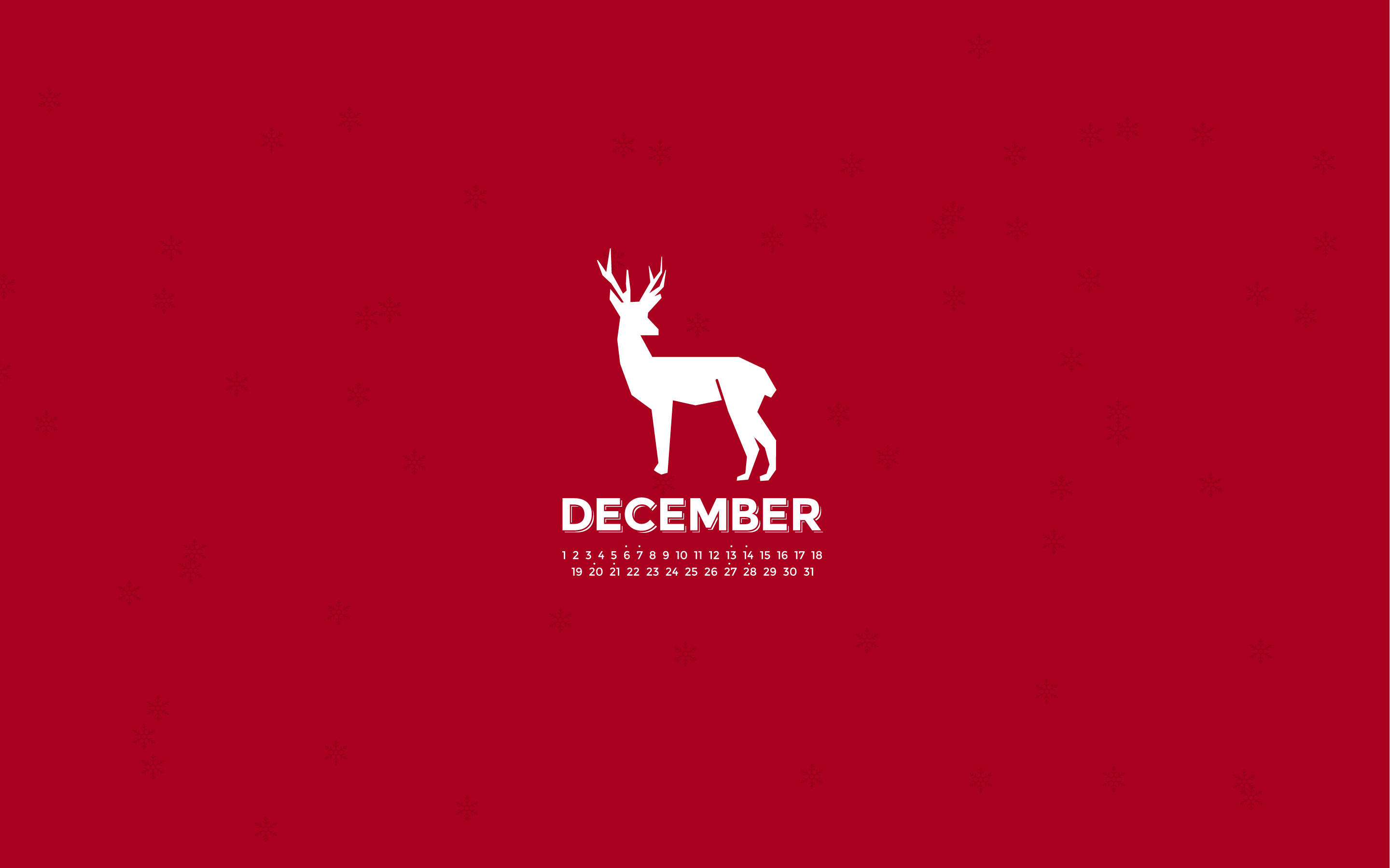 2880x1800 December 2014 Desktop Calendar Wallpaper