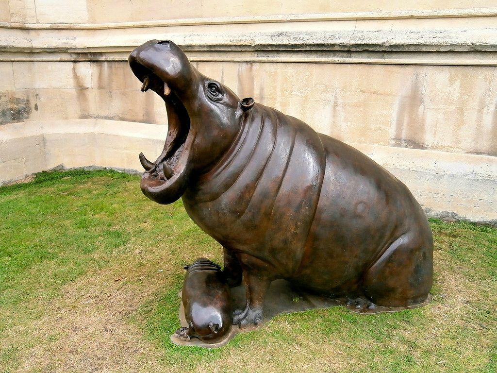 1024x768 Crucible, Pygmy Hippo and Baby, by Kenneth Robertson, Glou